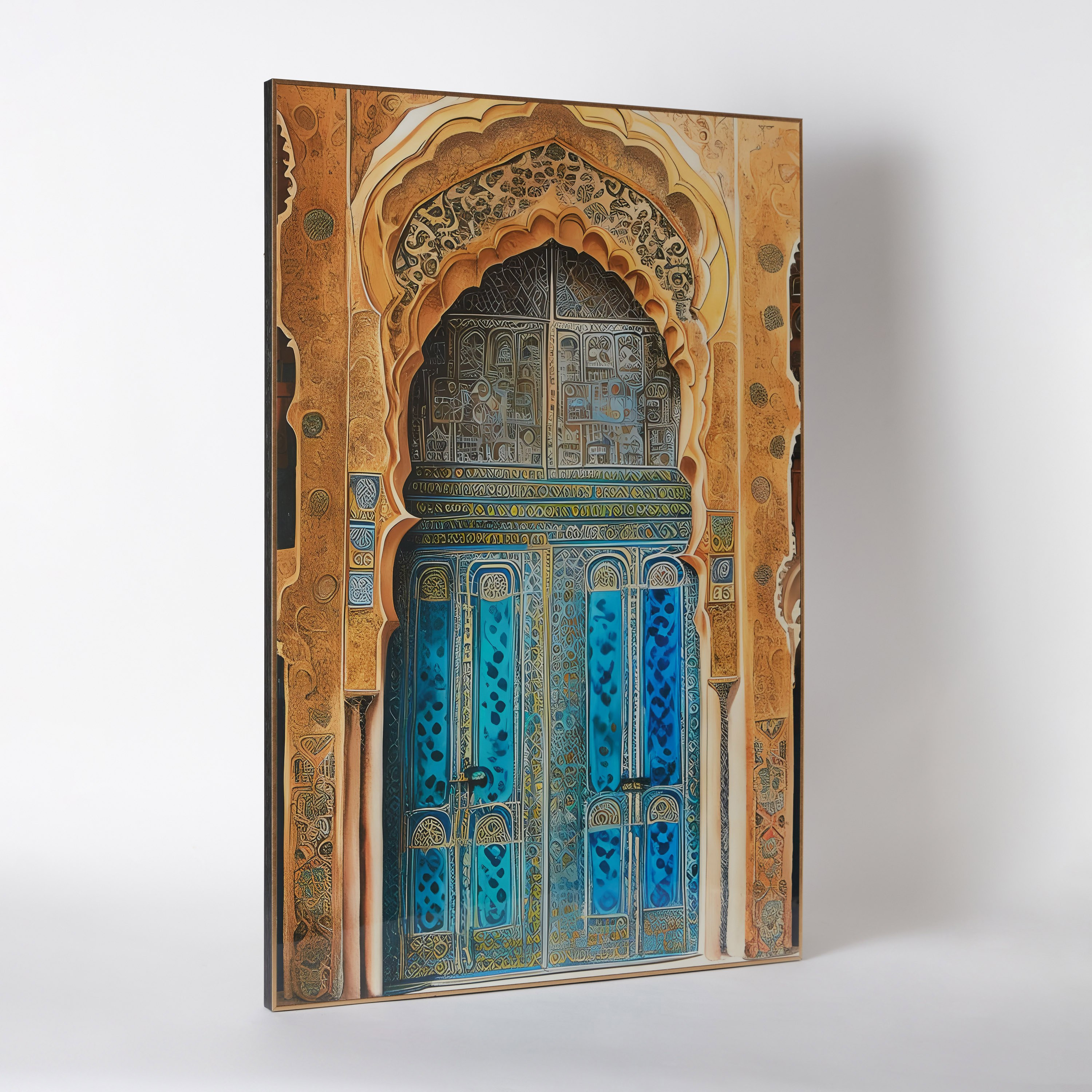 لوحة مؤطرة شديدة اللمعان بتصميم معماري عربي من اقرأ - 60x90 سم-hbxhomeware-hbxdecorandfurnishings-image-5