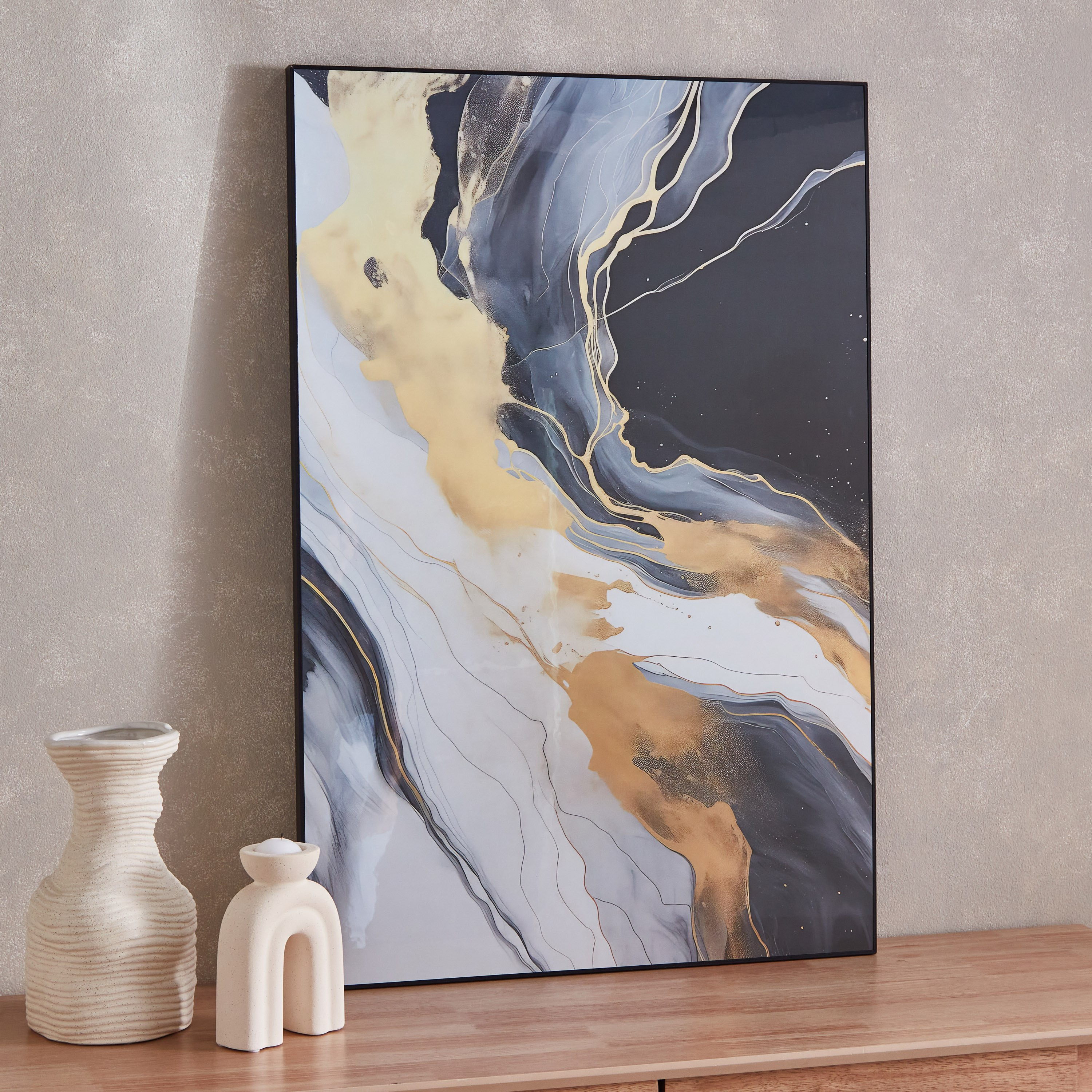 لوحة مؤطرة شديدة اللمعان بملمس بارز وتصميم عصري من اقرأ - 60x90 سم-hbxhomeware-hbxdecorandfurnishings-image-1