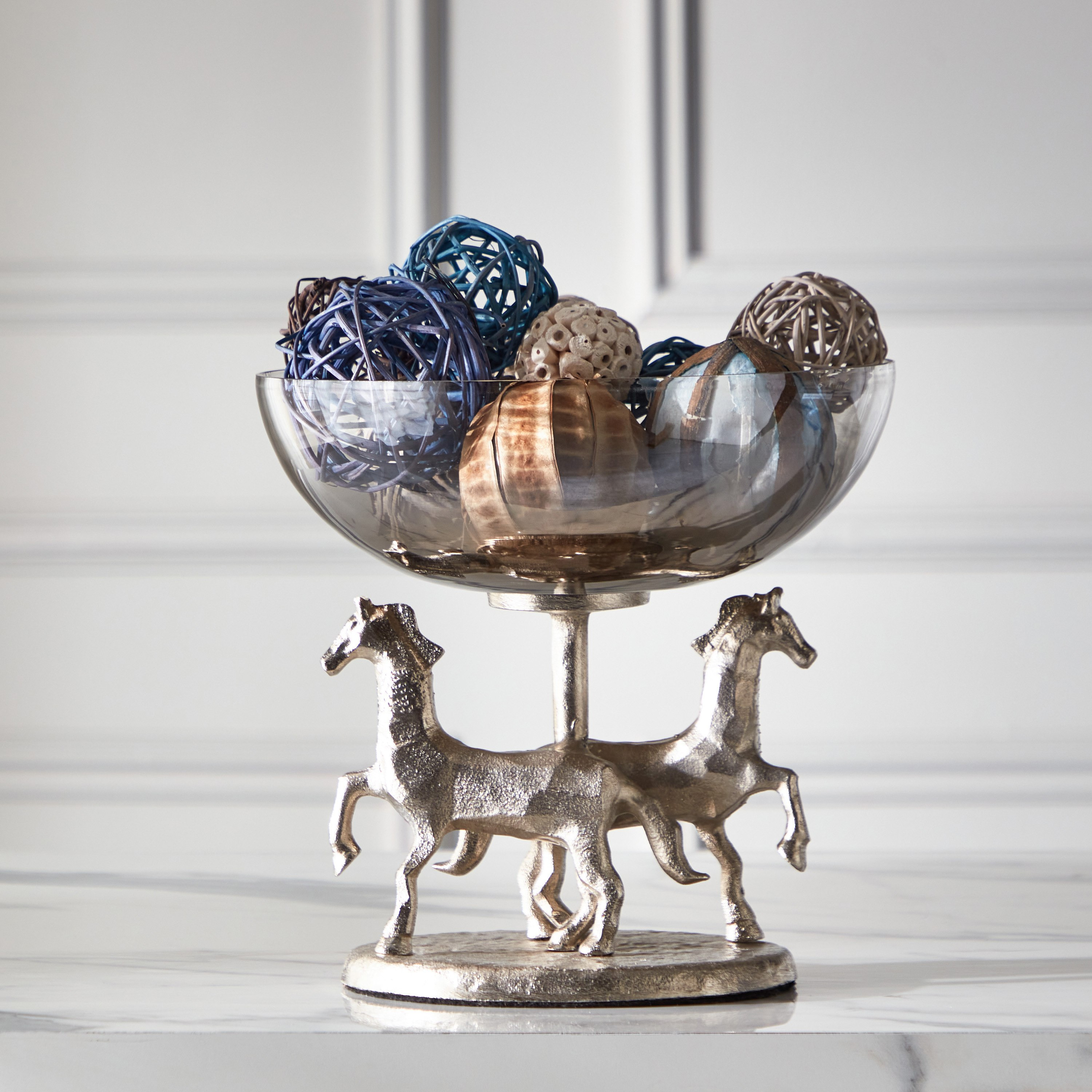 وعاء ديكور ألومنيوم بتصميم حصان من أسترو - 26x26x26 سم-hbxdecorandfurnishings-homeaccessories-bowls-image-1