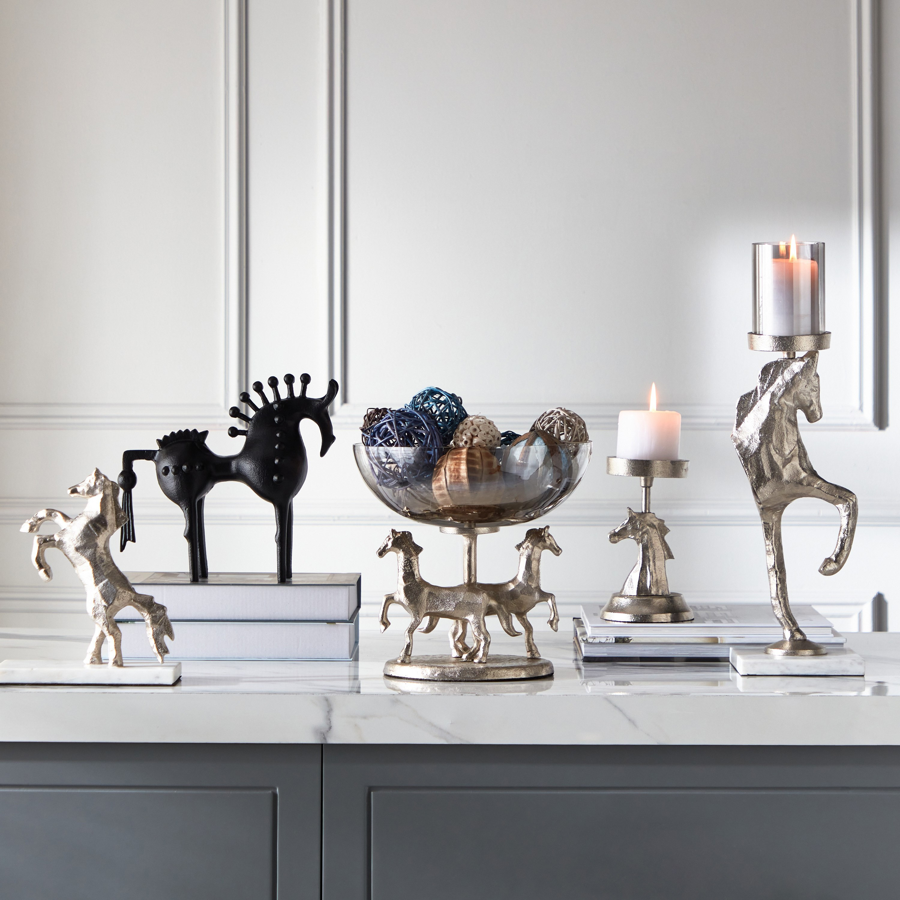 ديكور طاولة بتصميم حصان ألومنيوم بقاعدة رخام من أسترو- 18x7x22 سم-hbxhomeware-homedecor-figurinesandornaments-image-5