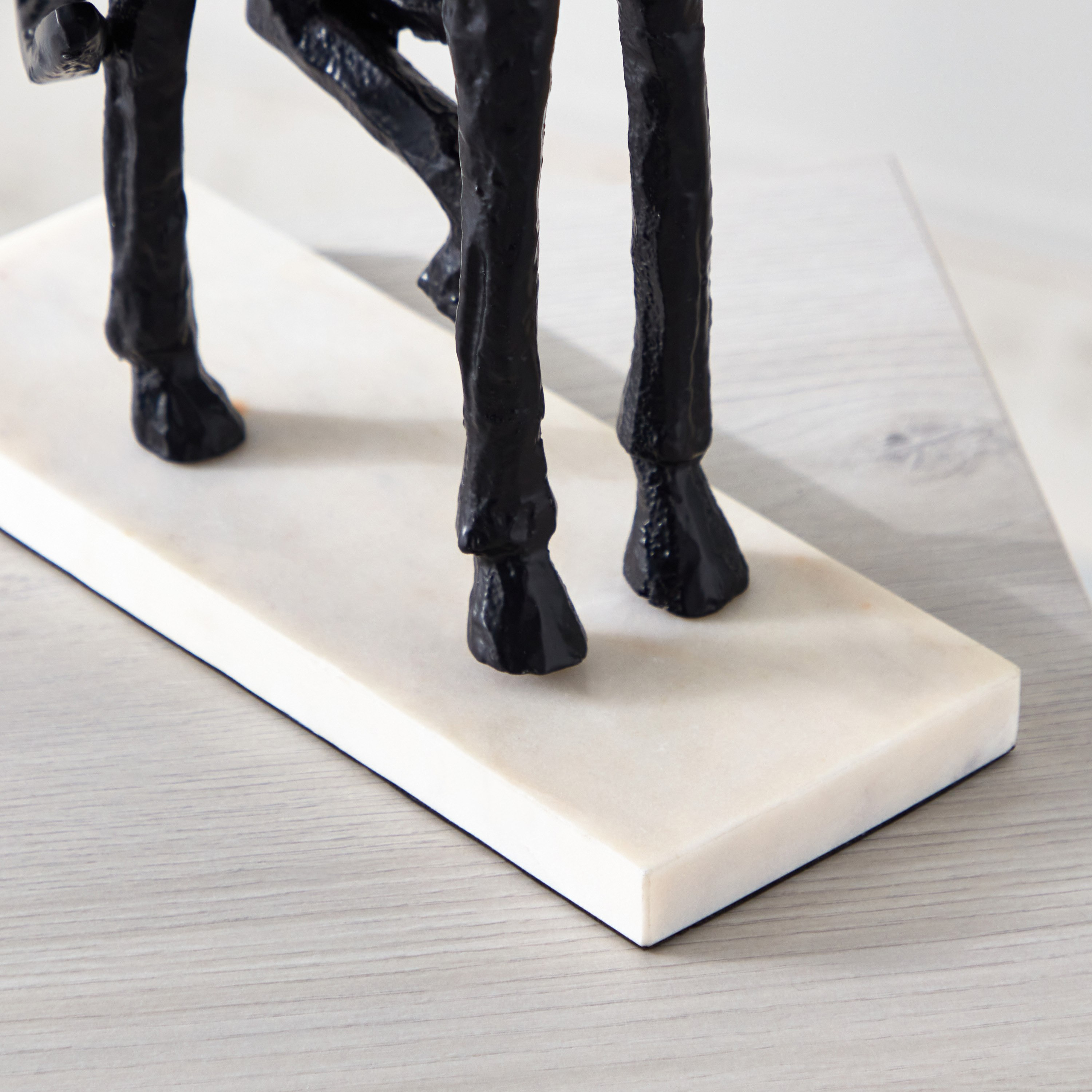 Astro Aluminium Decorative Horse Table Accent with Marble Base - 23x9x29 cm-hbxhomeware-homedecor-figurinesandornaments-image-3