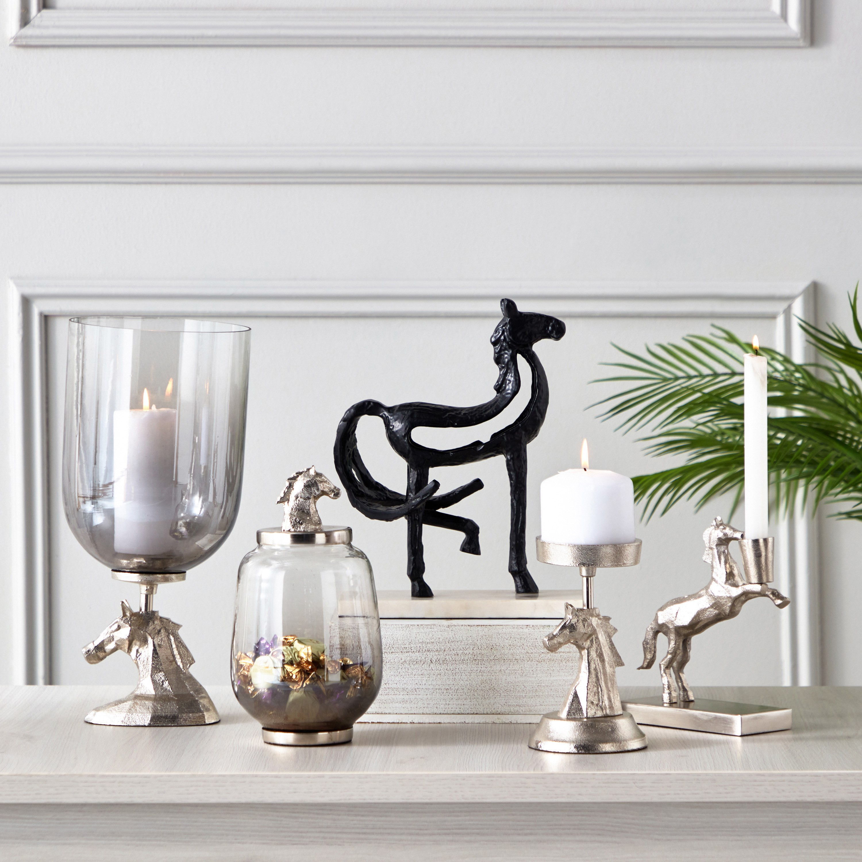Astro Aluminium Decorative Horse Table Accent with Marble Base - 23x9x29 cm-hbxhomeware-homedecor-figurinesandornaments-image-4