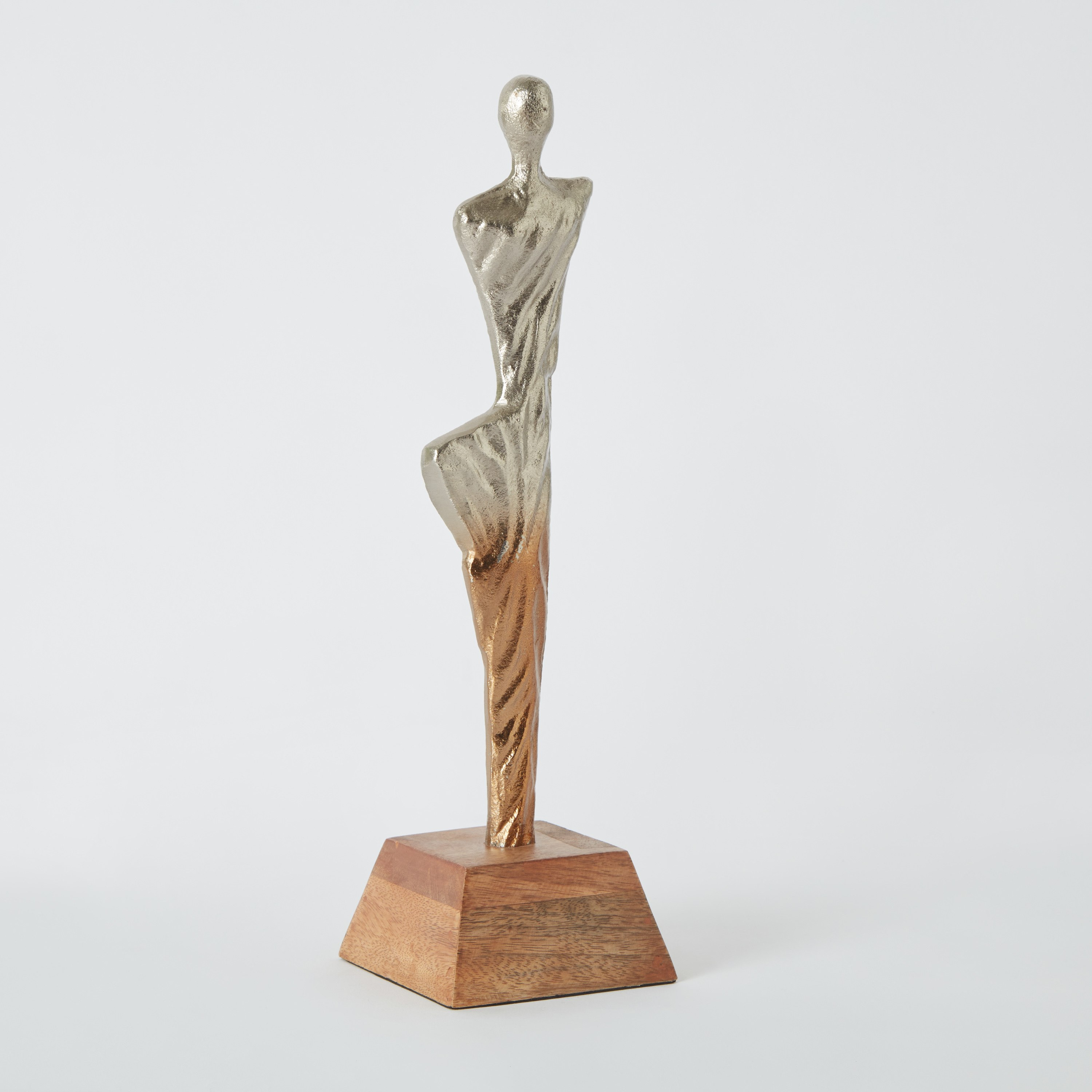 Octan Aluminium Two Tone Abstract Figurine Table Decor - 10x10x35 cm-hbxhomeware-homedecor-figurinesandornaments-image-6