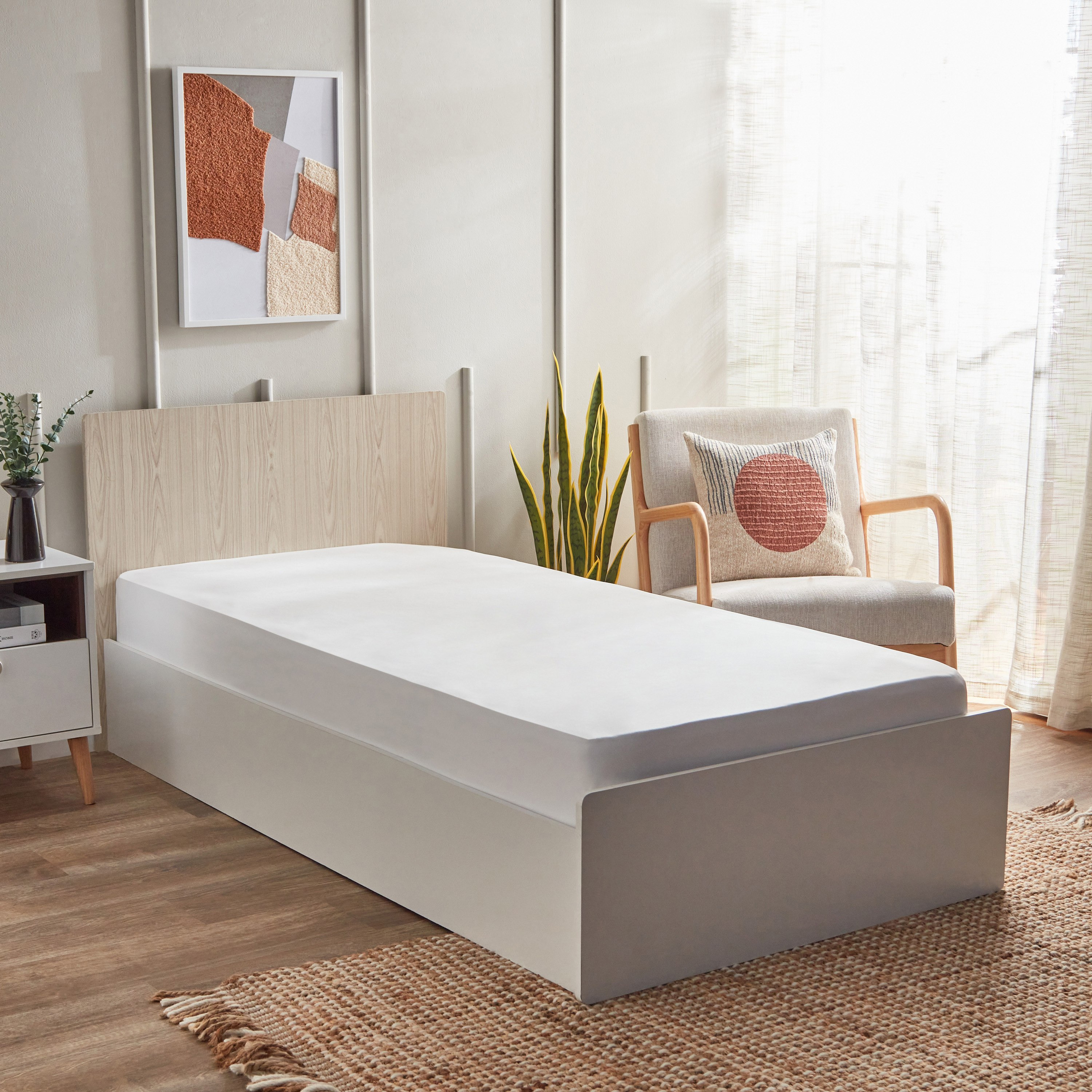 شرشف مطاطي فردي مايكرو جيرسي من فيروم - 90x200+30 سم-hbxhomeware-hbxbedroom-image-1