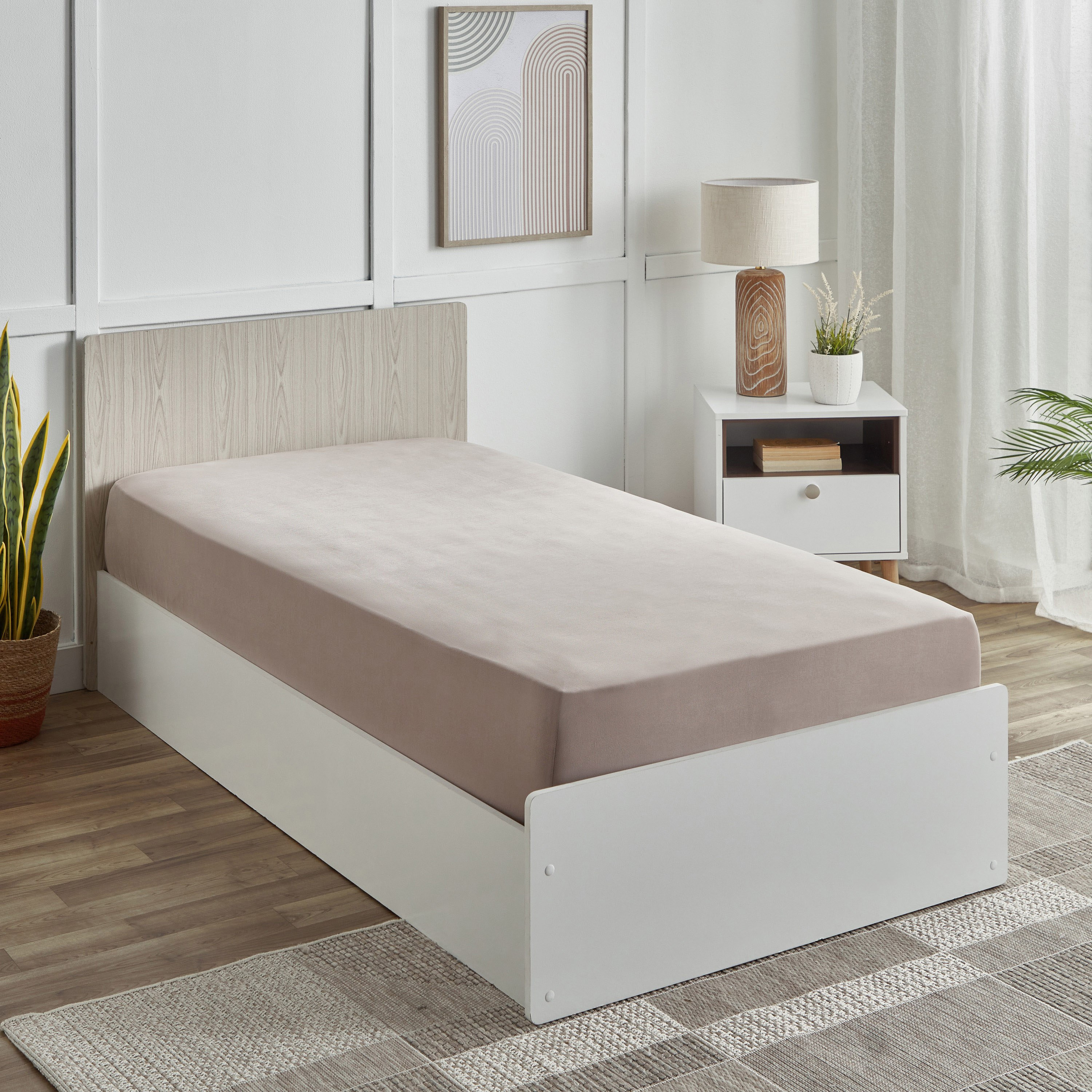 Ferum Micro Jersey Single Fitted Sheet - 90x200+30 cm-hbxhomeware-hbxbedroom-image-1