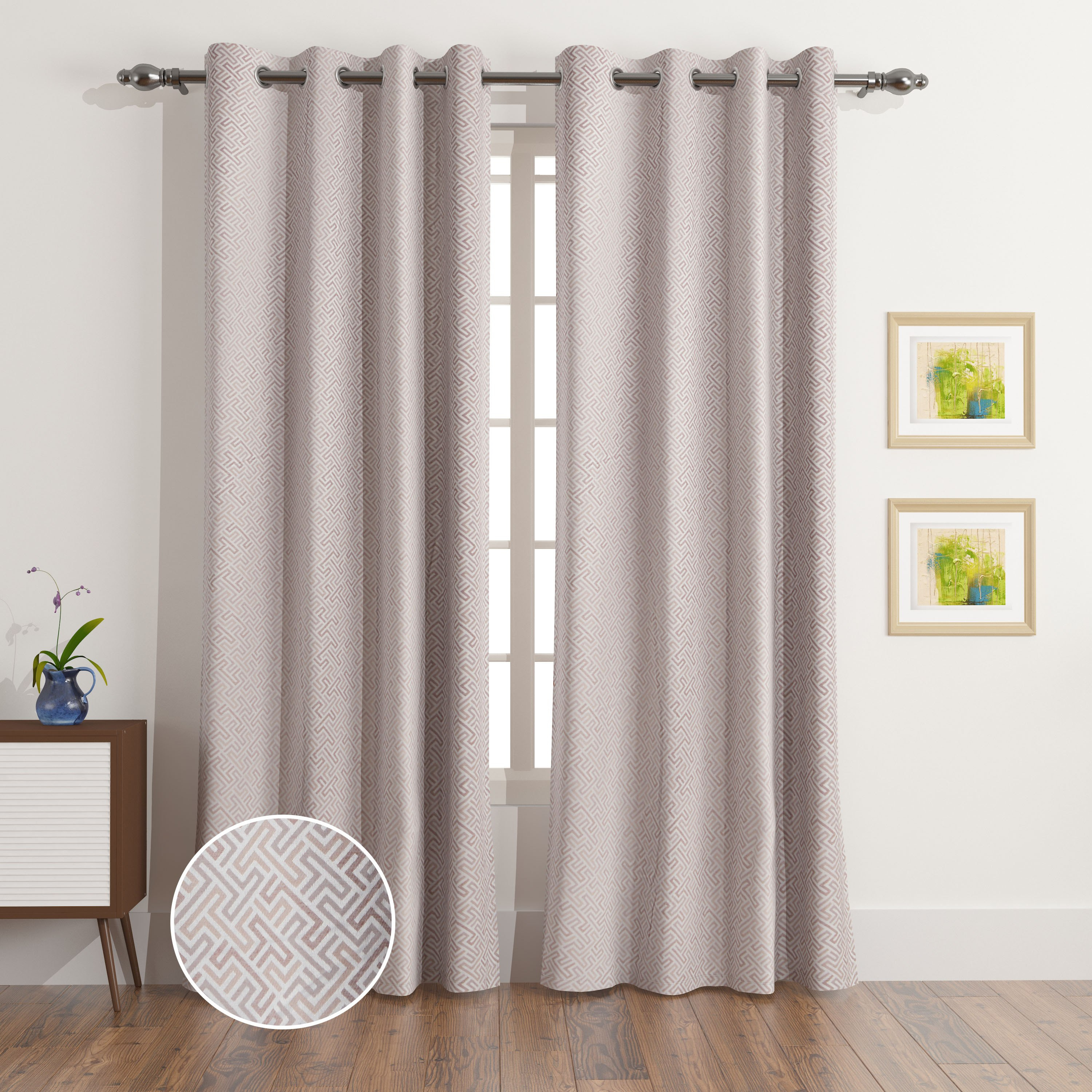طقم ستائر جاكار معتمة طويلة جدًا قطعتين من مكنس - 140x300 سم-PROMO_HB_AE_B2G2_011025-image-1