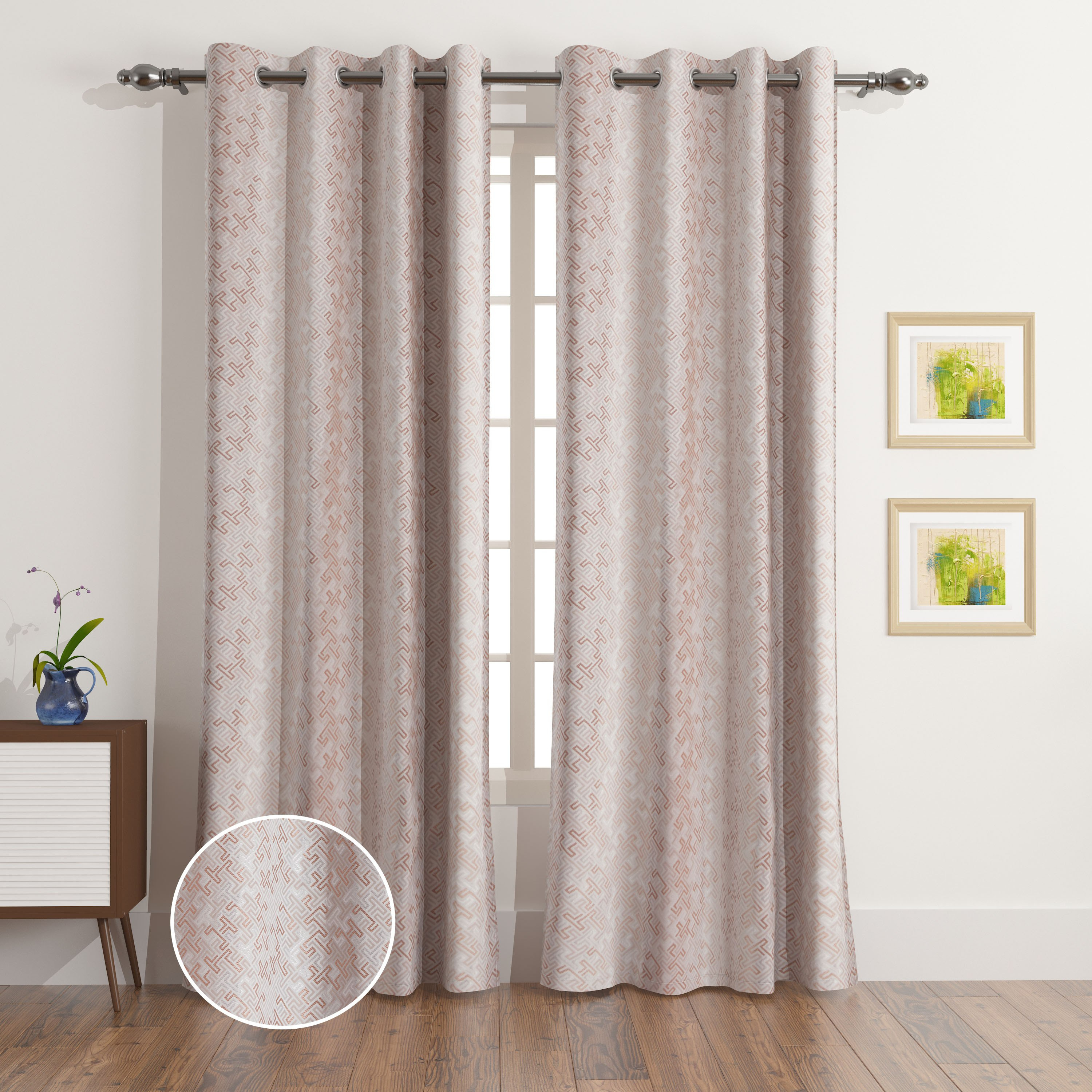 Meknes 2-Piece Jacquard Curtain Set - 140x240 cm-hbxhomeware-hbxdecorandfurnishings-image-1