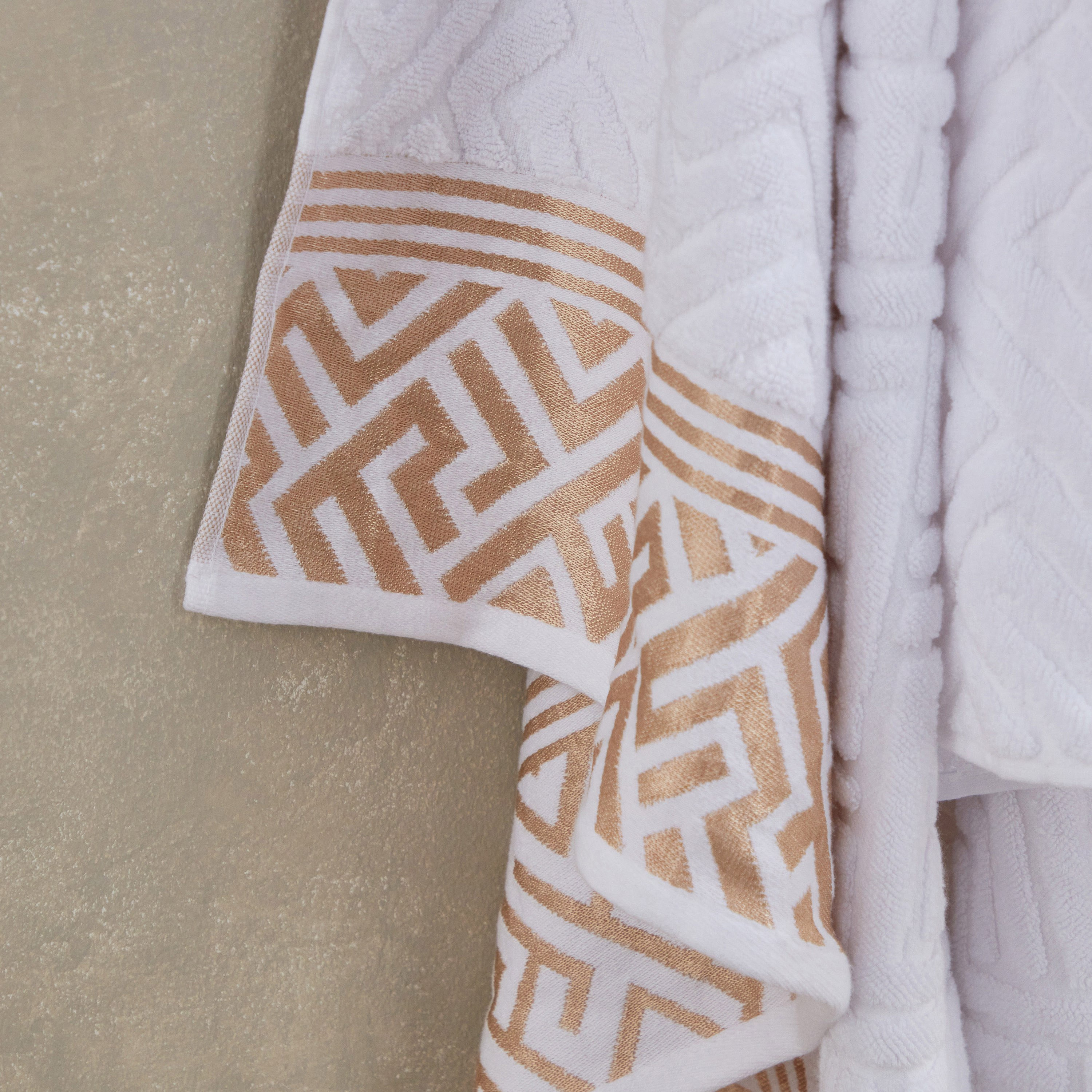 Meknes Lurex Patterned Cotton Bath Sheet - 80x150 cm-hbxbathroom-bathroomtextiles-image-4