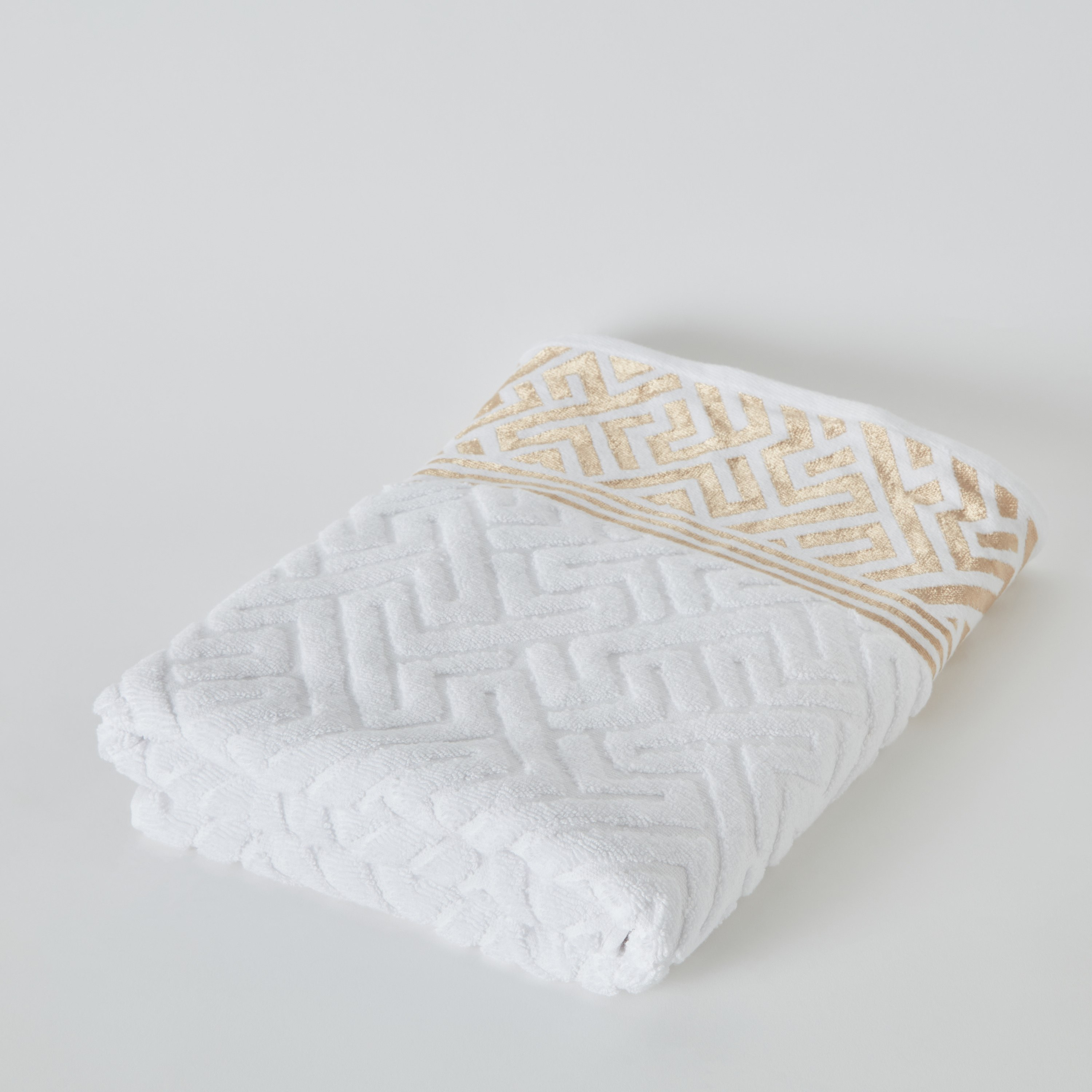 Meknes Lurex Patterned Cotton Bath Sheet - 80x150 cm-hbxbathroom-bathroomtextiles-image-6