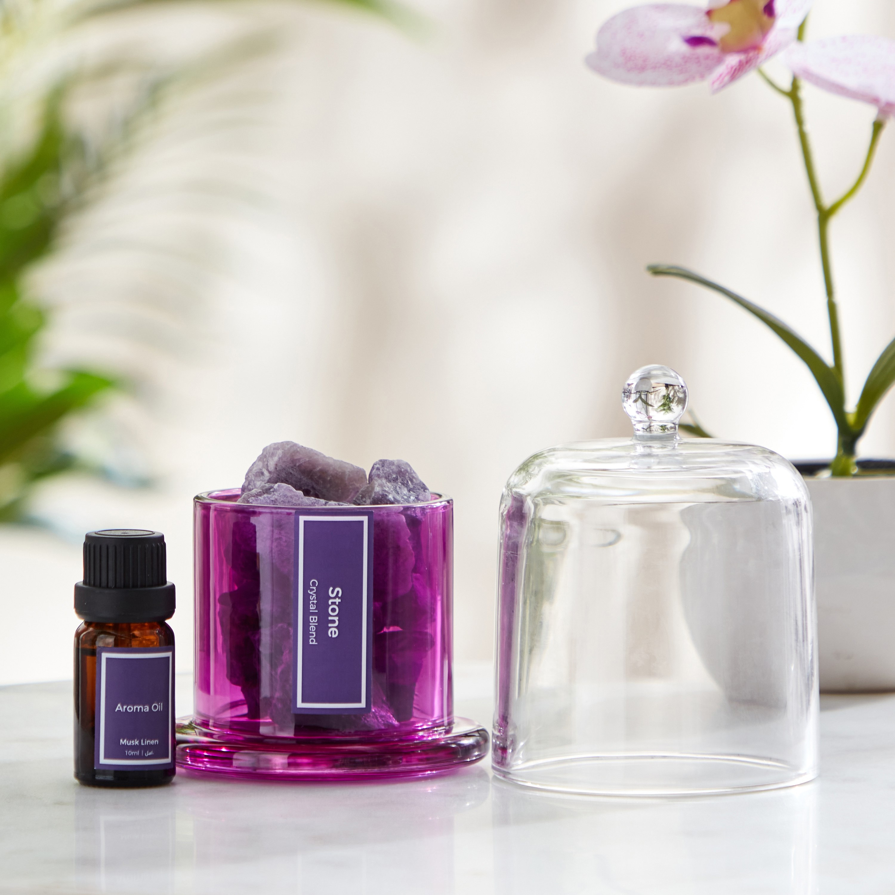 جرة عطور زجاج برائحة حجر الكتان والمسك من بالمي - 210 جم-hbxdecorandfurnishings-homefragrance-roomfreshnersandaromamist-image-2