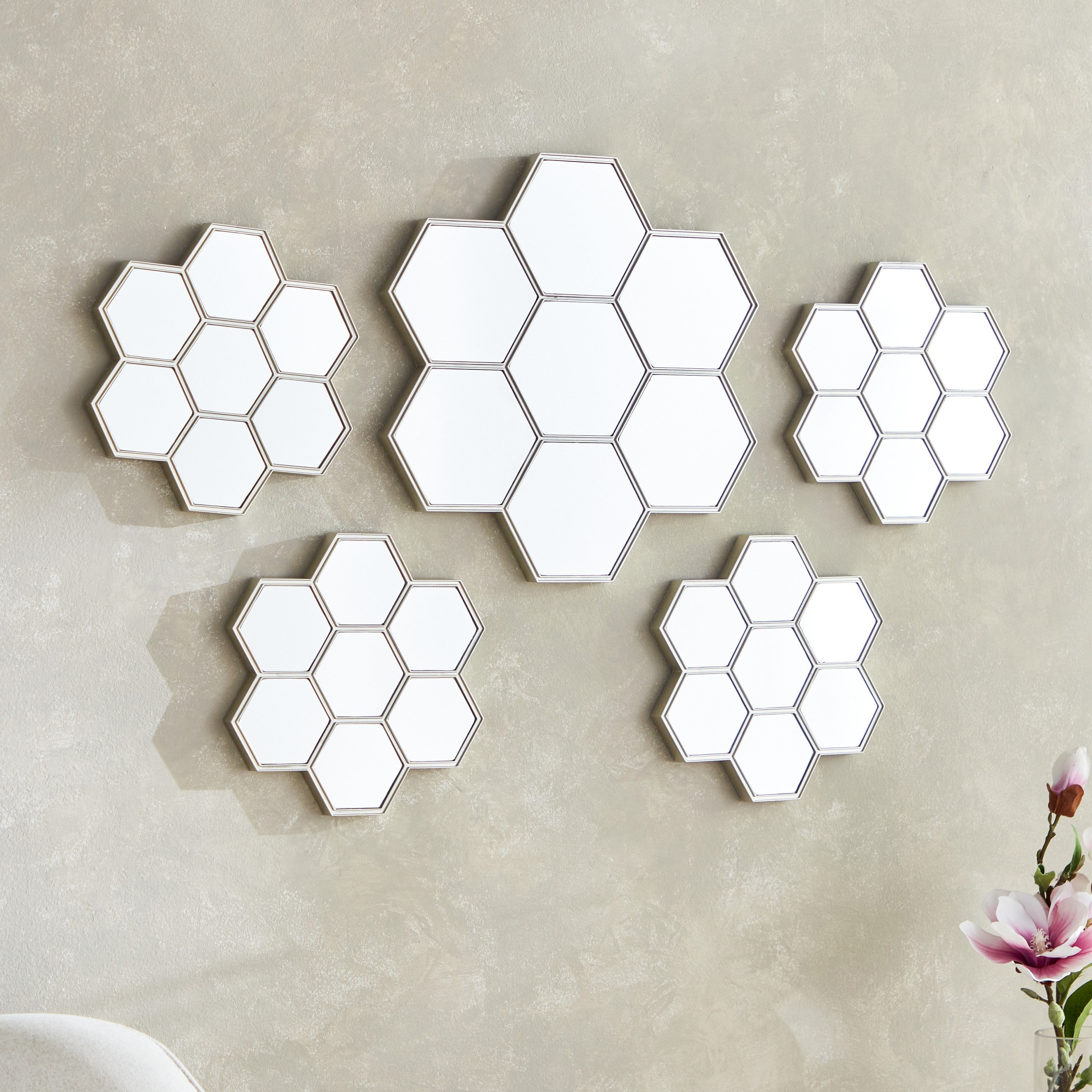 طقم لوحات حائط سداسية - 5 قطع من مير-hbxdiningroom-walldecor-wallart-image-1