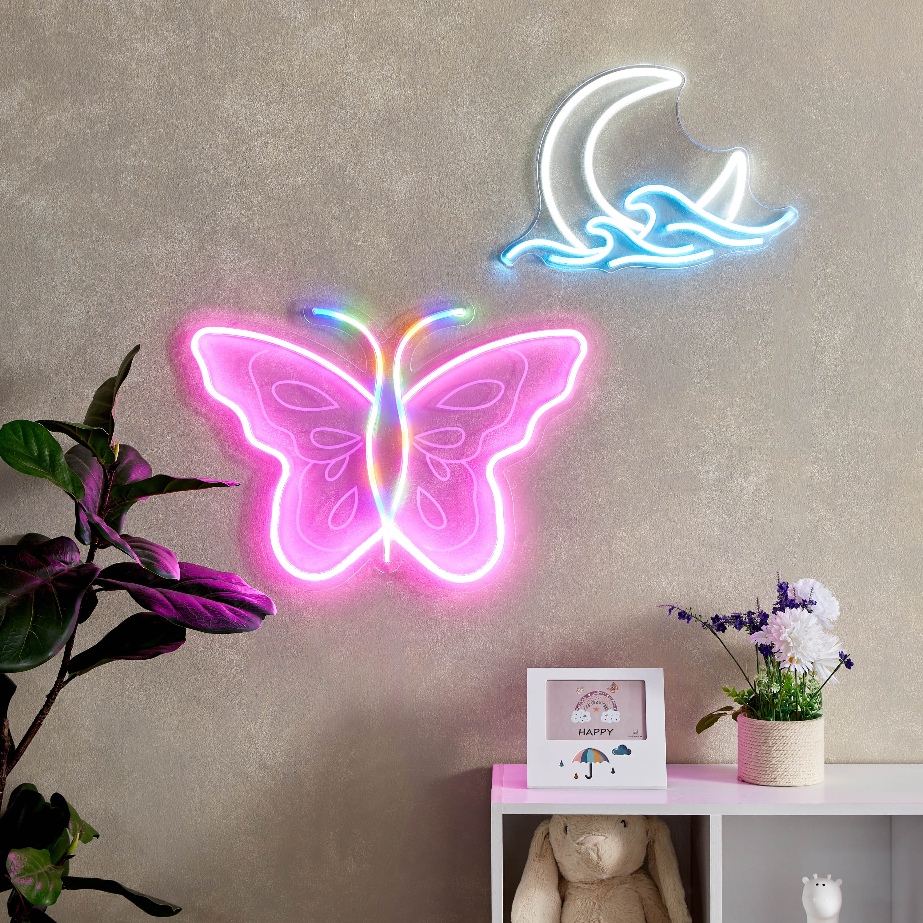إضاءة نيون إل إي دي مع كابل يو إس بي 2 متر بتصميم قمر من بلاي لاند - 43.5x1.6x30 سم-hbxhomeware-lighting-decorativesandstringlights-image-5