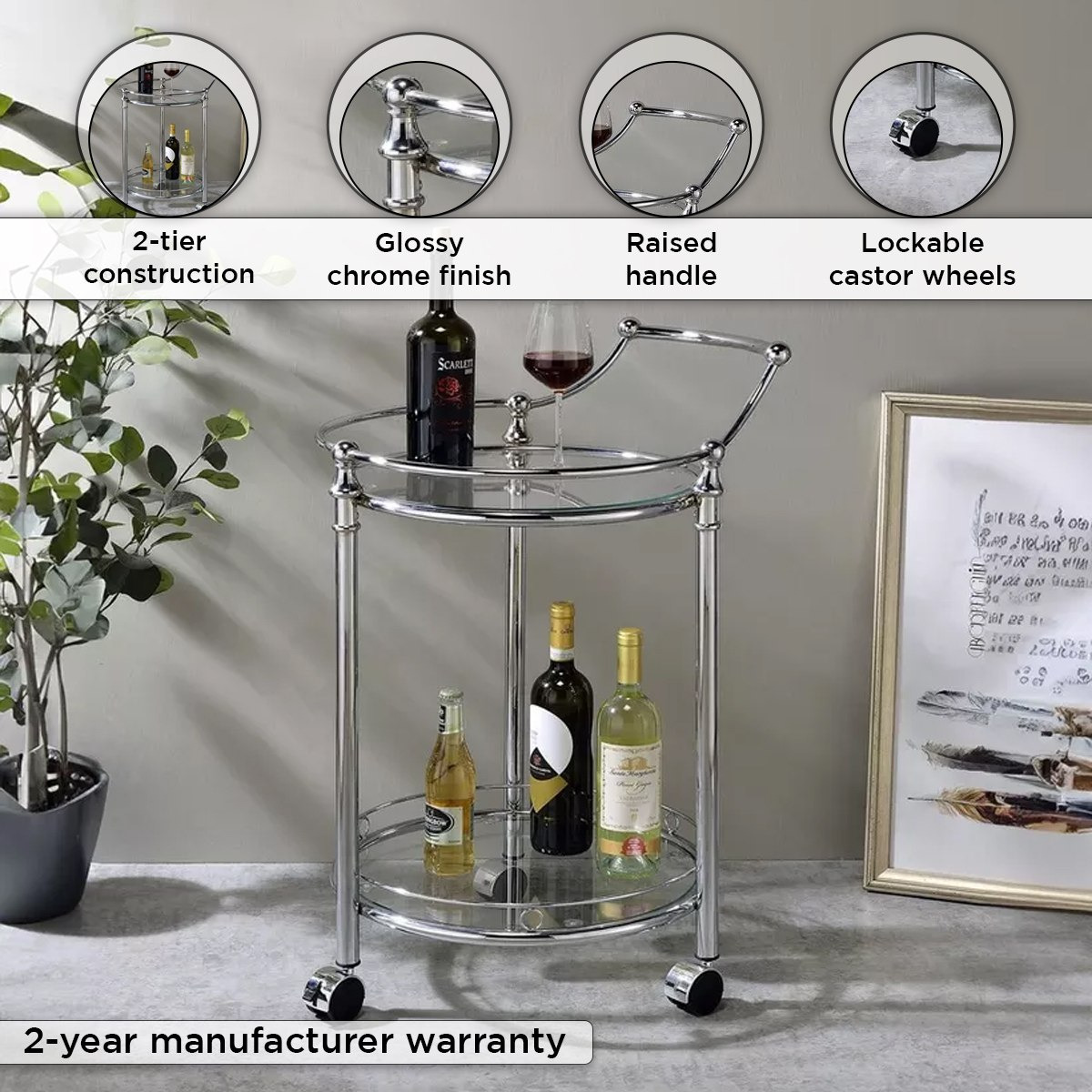 عربة ضيافة بطابقين من إلزا-hbxlivingroom-tablesandstands-servingtrolleys-image-4