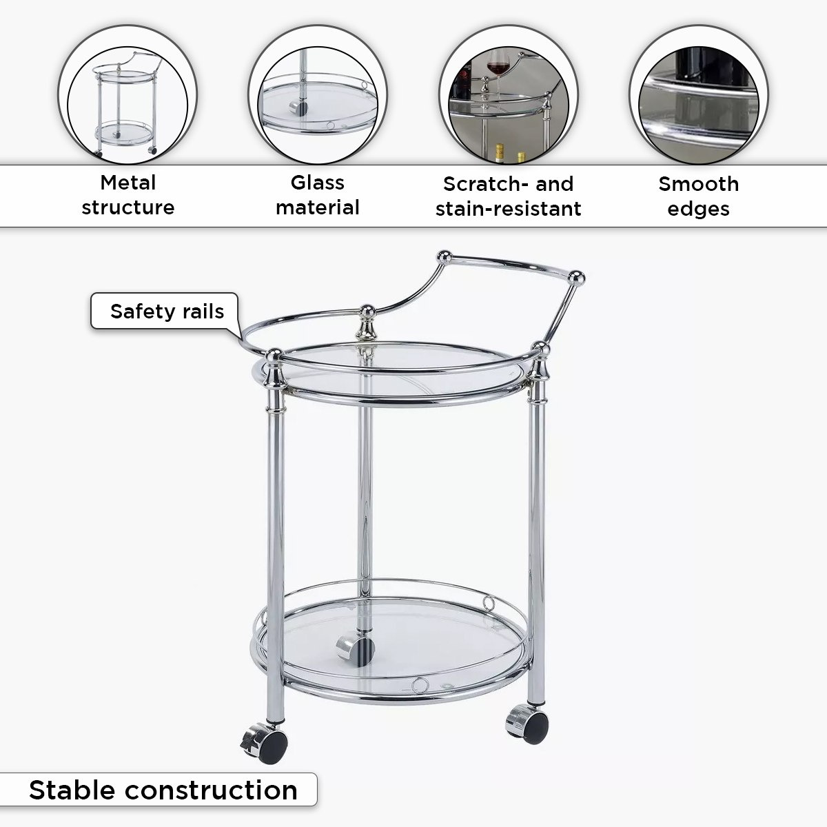 عربة ضيافة بطابقين من إلزا-hbxlivingroom-tablesandstands-servingtrolleys-image-5