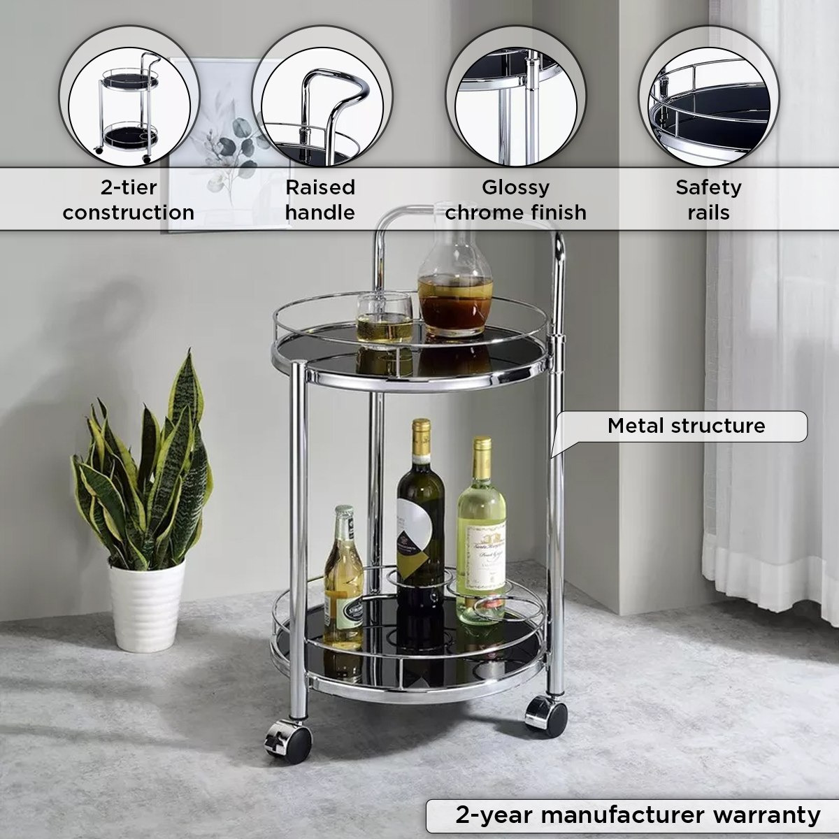 عربة ضيافة بطابقين من سترول-hbxlivingroom-tablesandstands-servingtrolleys-image-4