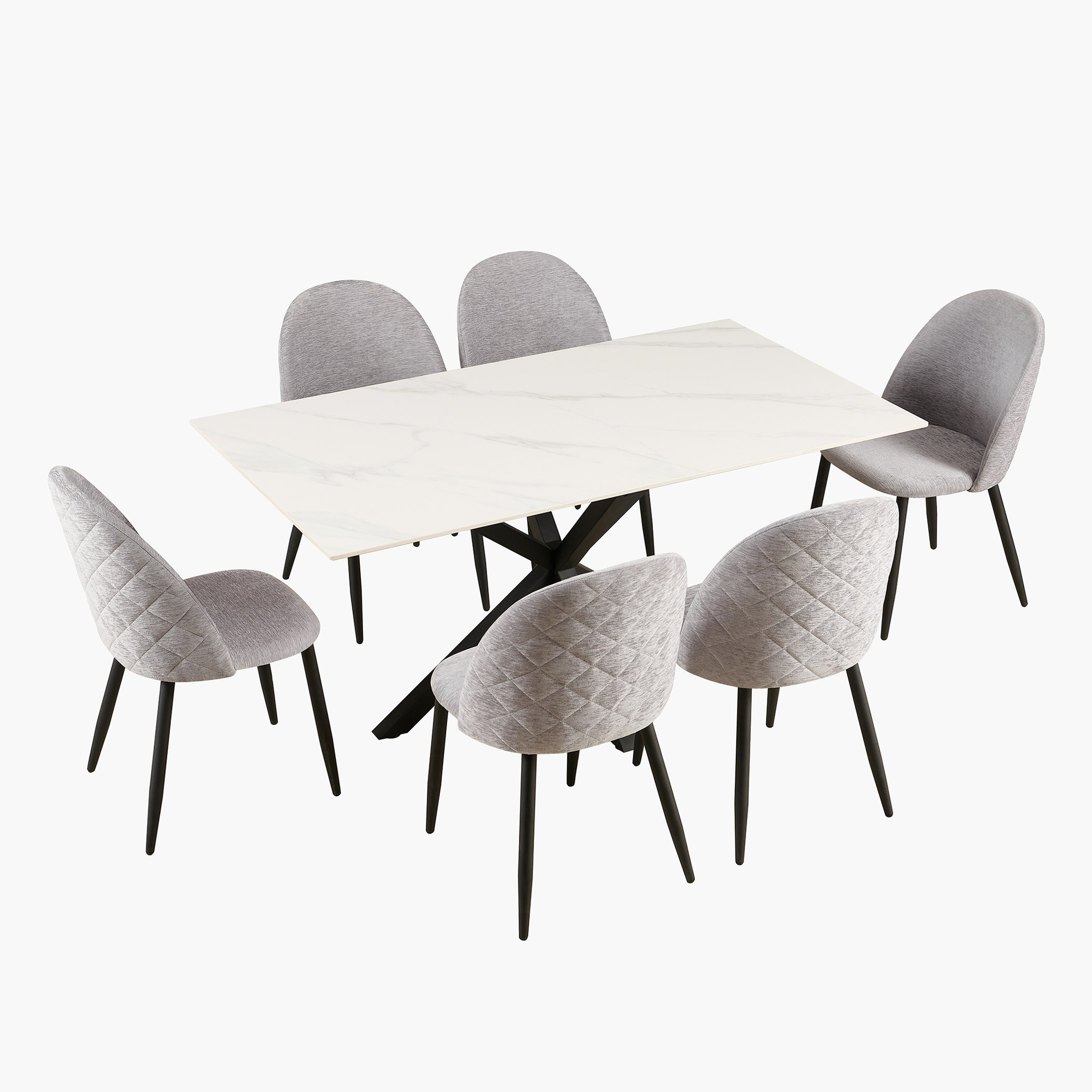طقم سفرة بسطح من الحجر الملبد 6 مقاعد من ويلويك-hbxfurniture-diningtablesandsets-diningsets-sixseater-image-23