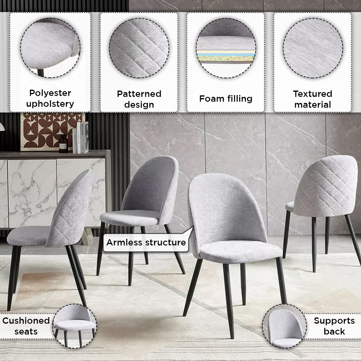 طقم سفرة بسطح من الحجر الملبد 6 مقاعد من ويلويك-hbxfurniture-diningtablesandsets-diningsets-sixseater-image-5