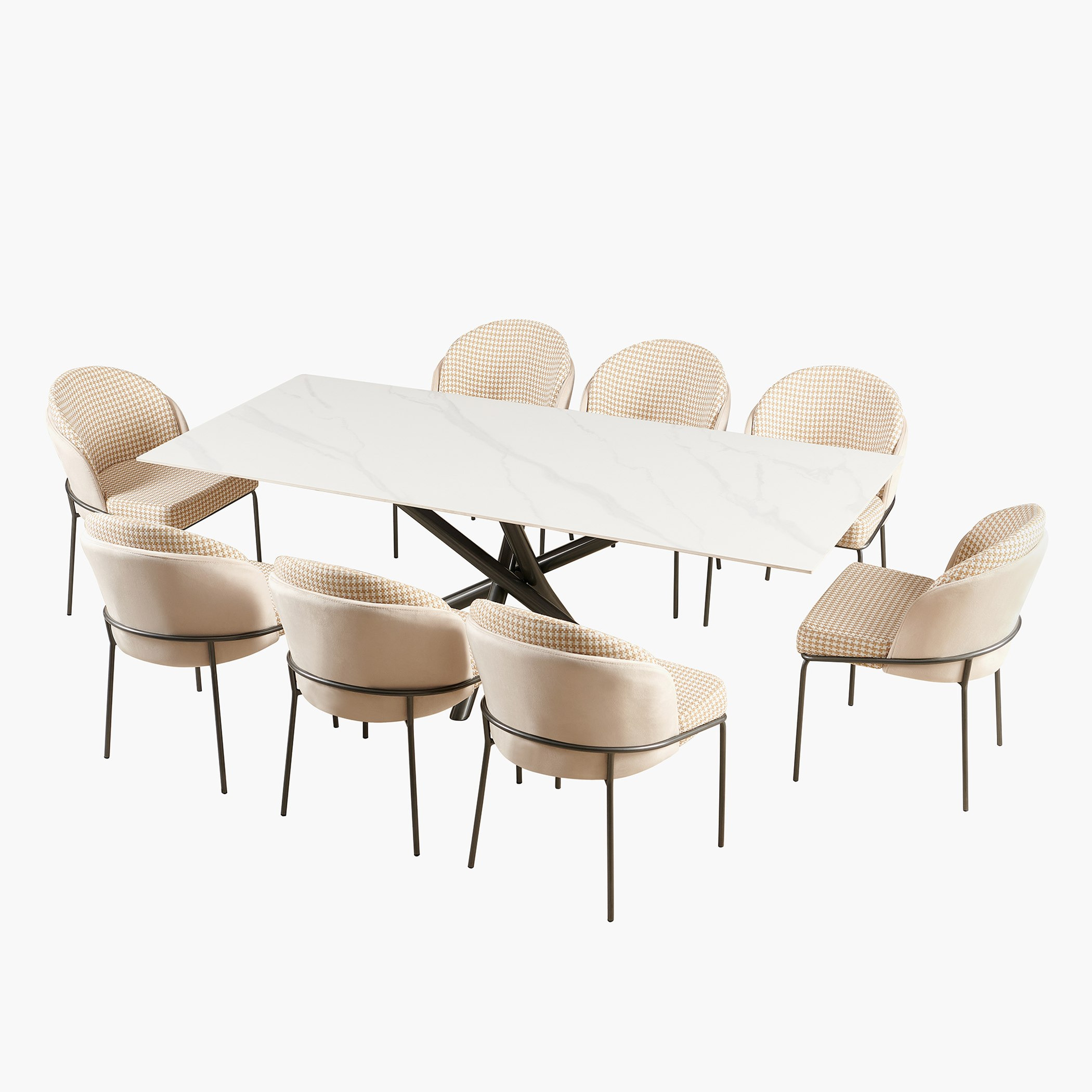 Buckle 8-Seater Sintered Stone Top Dining Set-hbxfurniture-diningtablesandsets-diningsets-eightseater-image-22