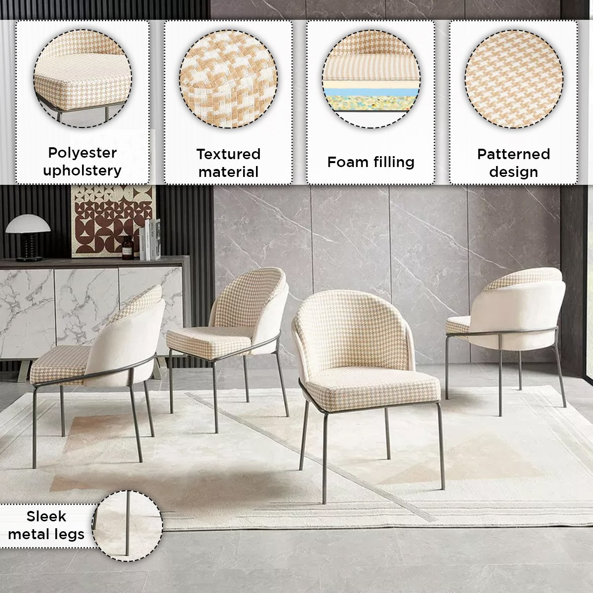 Buckle 8-Seater Sintered Stone Top Dining Set-hbxfurniture-diningtablesandsets-diningsets-eightseater-image-5