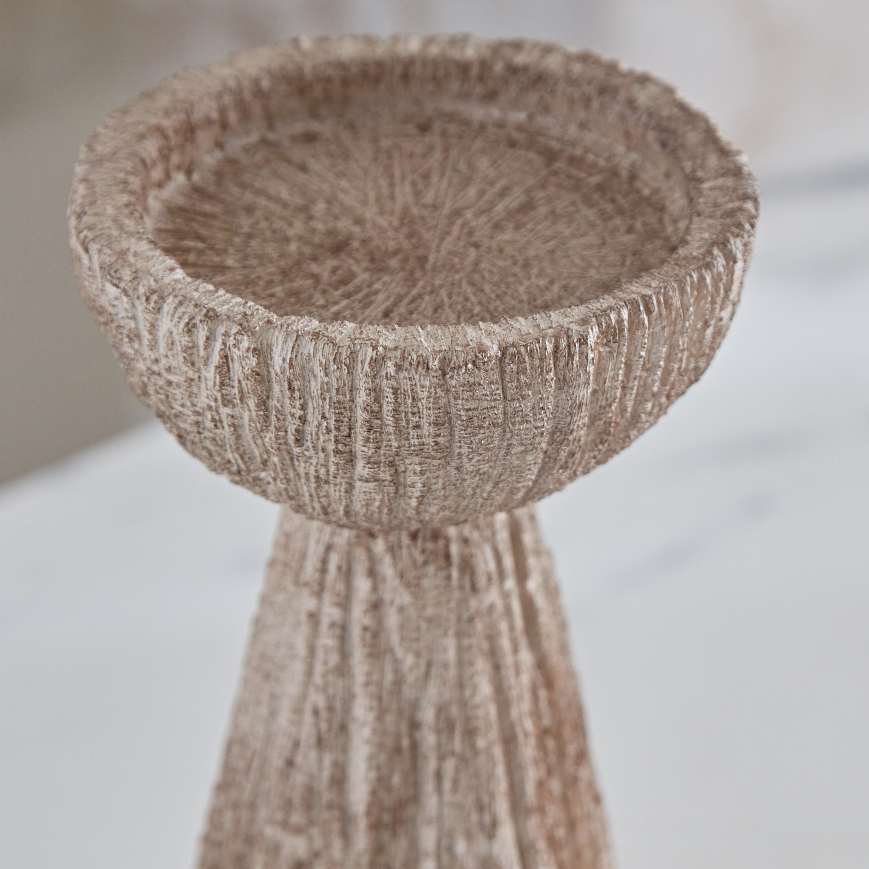 حامل شموع بوليريسين بلمسة تشطيب طبيعية من رابك - 10x10x20 سم-hbxlivingroom-decorandaccessories-candleholders-image-3