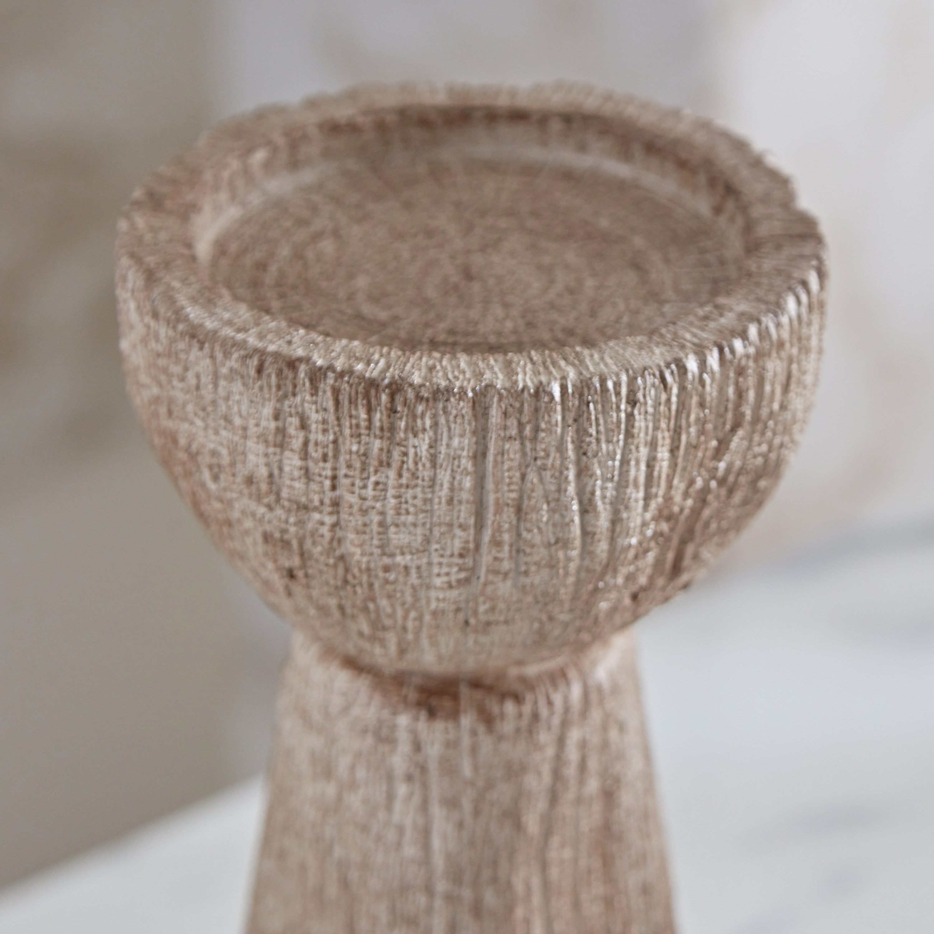 Rabaque Polyresin Modern Natural Finish CandleHolder - 10x10x25 cm-hbxlivingroom-decorandaccessories-candleholders-image-3