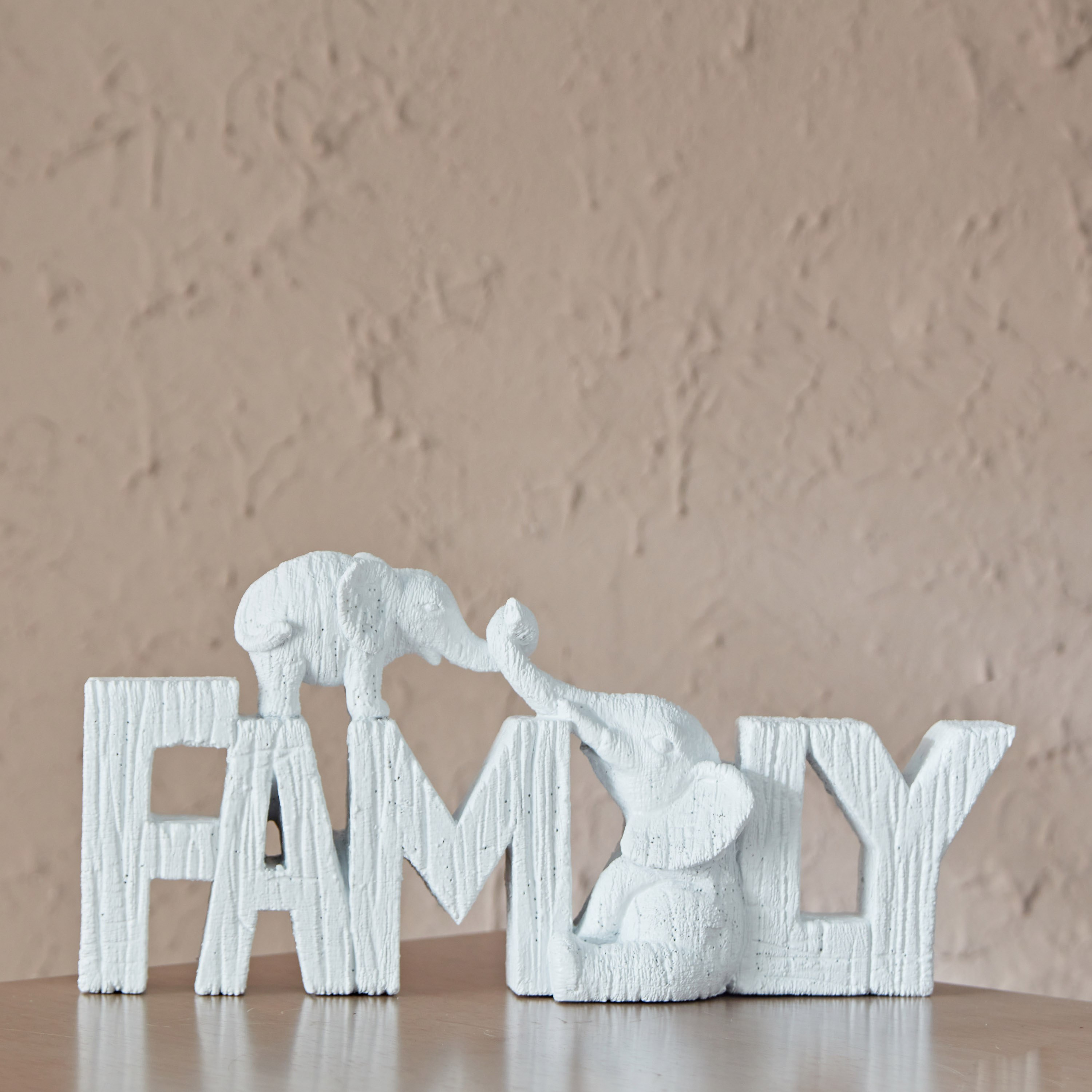 Rabaque Polyresin Family with Elephant Decorative Accent - 30x5x14 cm-hbxhomeware-homedecor-figurinesandornaments-image-1
