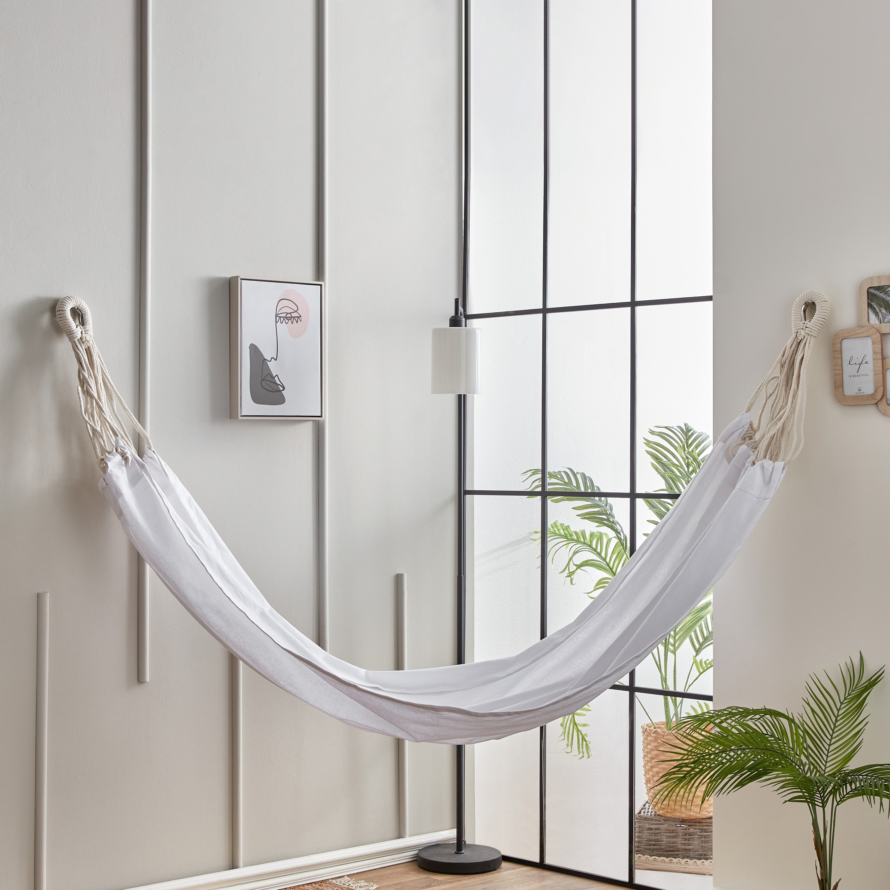 أرجوحة قطنية بحبل قطني وحلقة معدنية من بليس - 110x220 سم-hbxhomeware-hbxbedroom-image-2