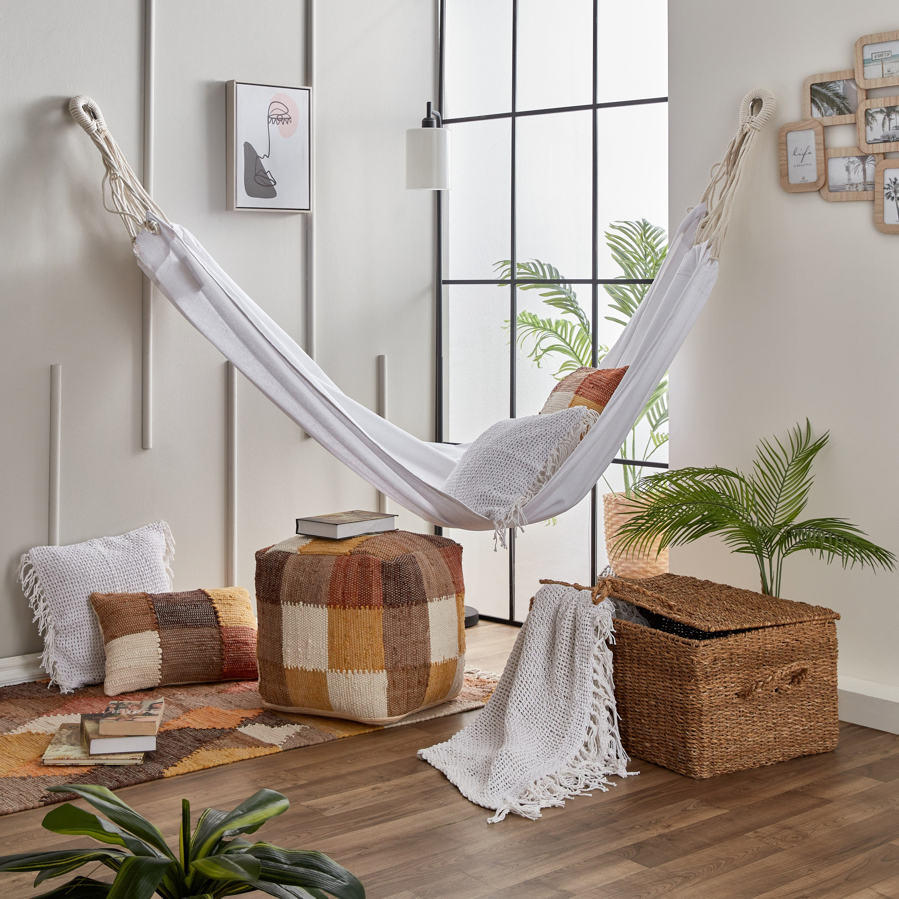 أرجوحة قطنية بحبل قطني وحلقة معدنية من بليس - 110x220 سم-hbxhomeware-hbxbedroom-image-6