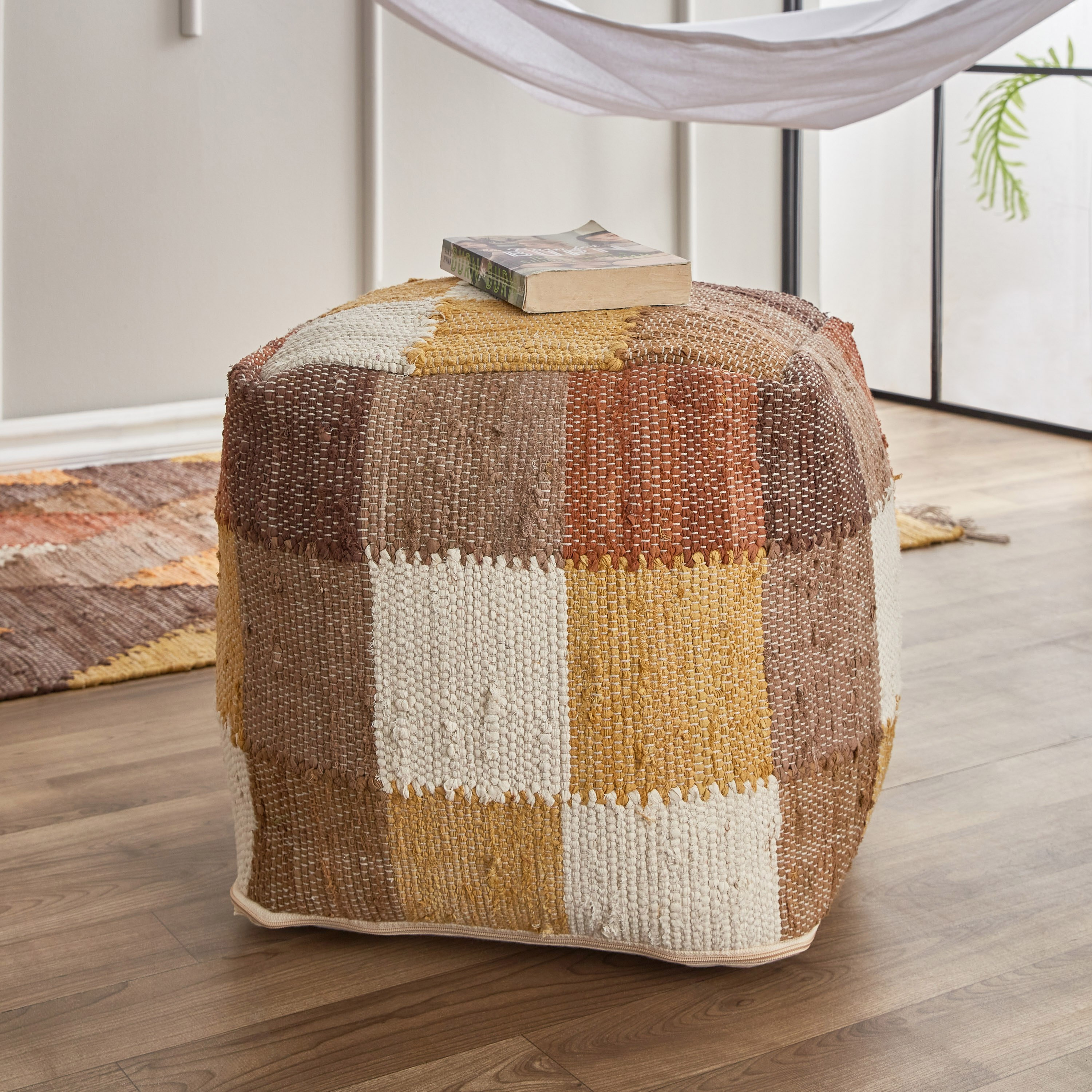 Bliss Recycled Cotton Pouf - 40x40x40 cm-hbxfurniture-kidsroom-kidsbeanbags-image-1