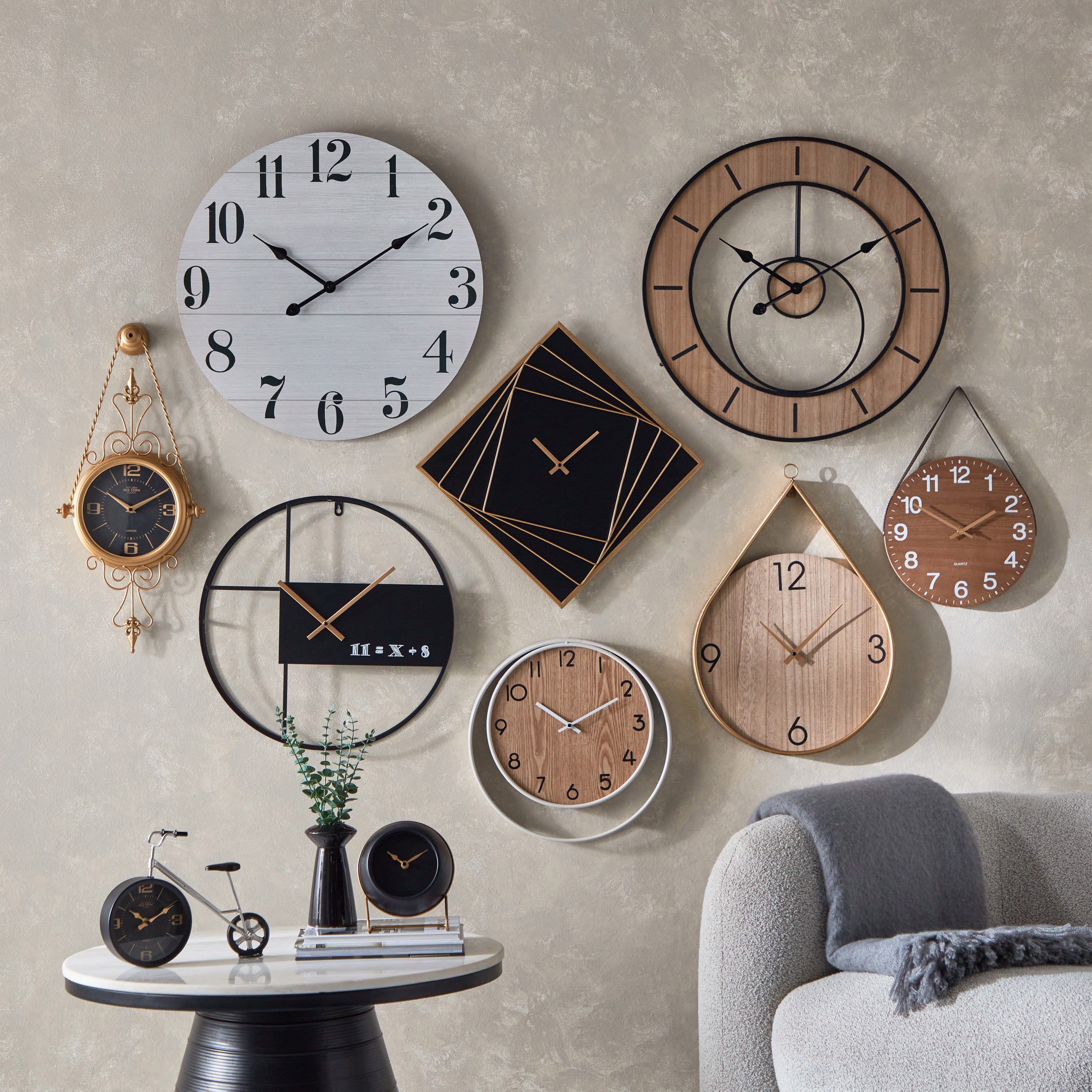 ساعة طاولة معدن من زيل- 16x12x18 سم-hbxhomeware-hbxdecorandfurnishings-image-6