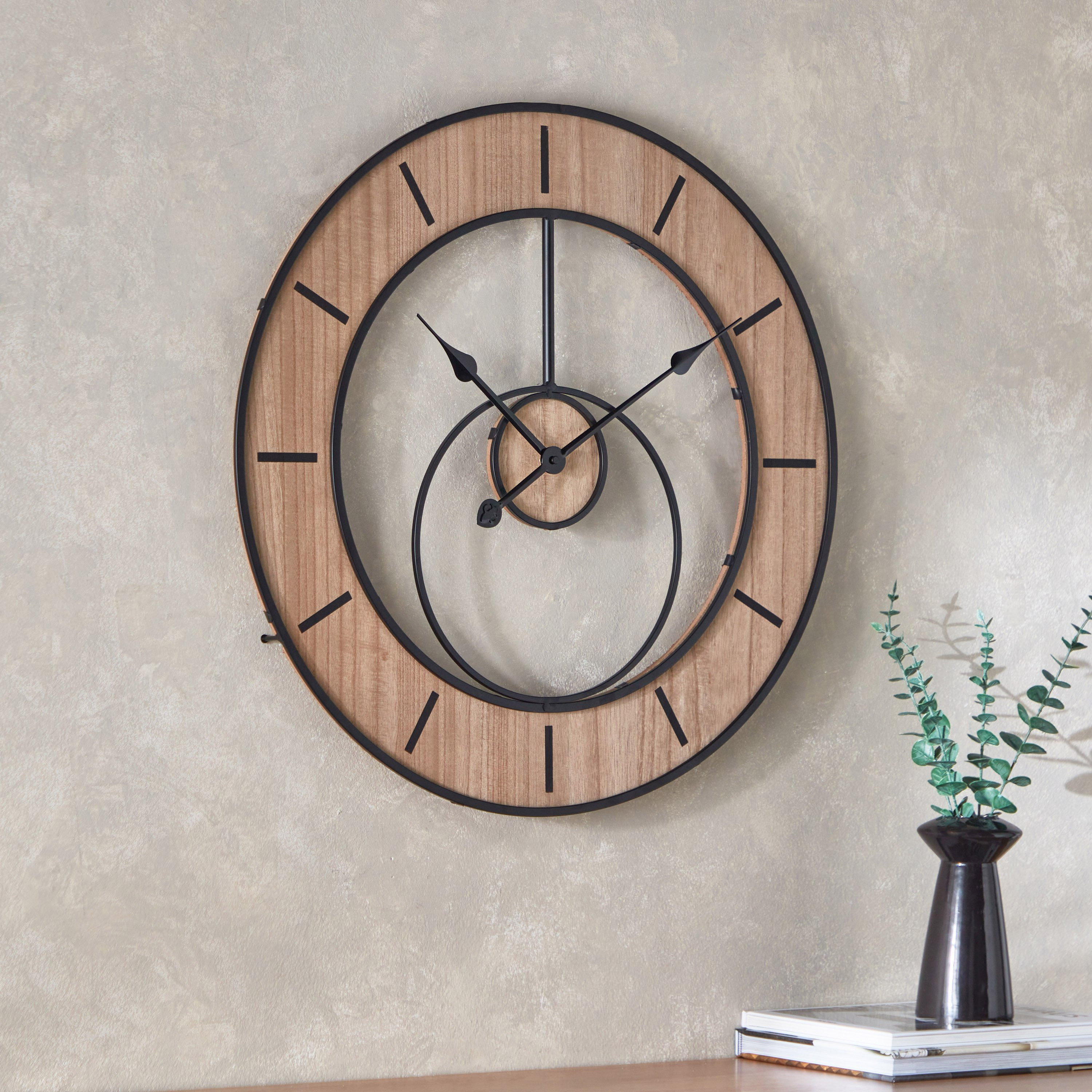 ساعة حائط خشبية من زيل - 60x4.5x60 سم-hbxhomeware-hbxdecorandfurnishings-image-1