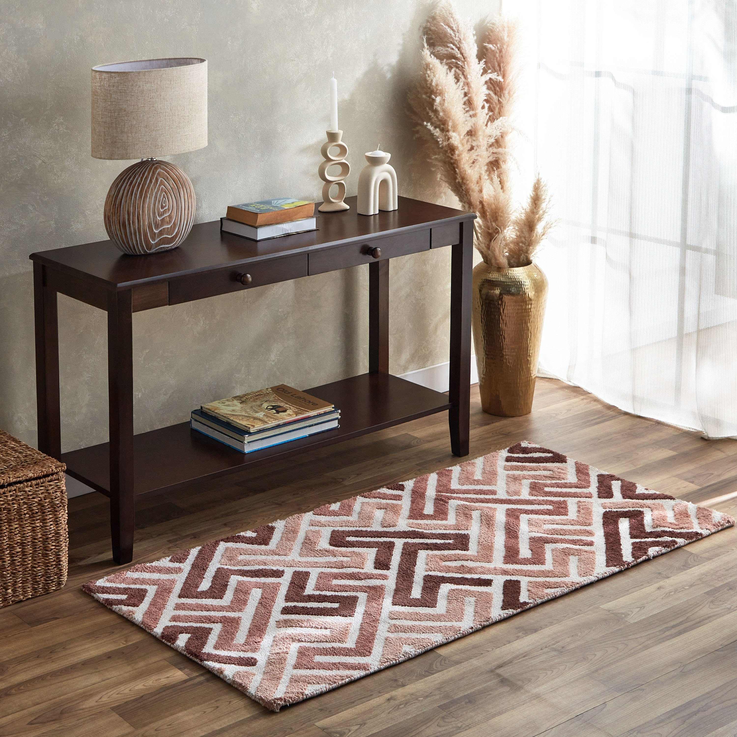 سجادة محبوكة ميكروفايبر من مكناس - 80x150 سم-hbxdecorandfurnishings-floorcoverings-rugs-image-1