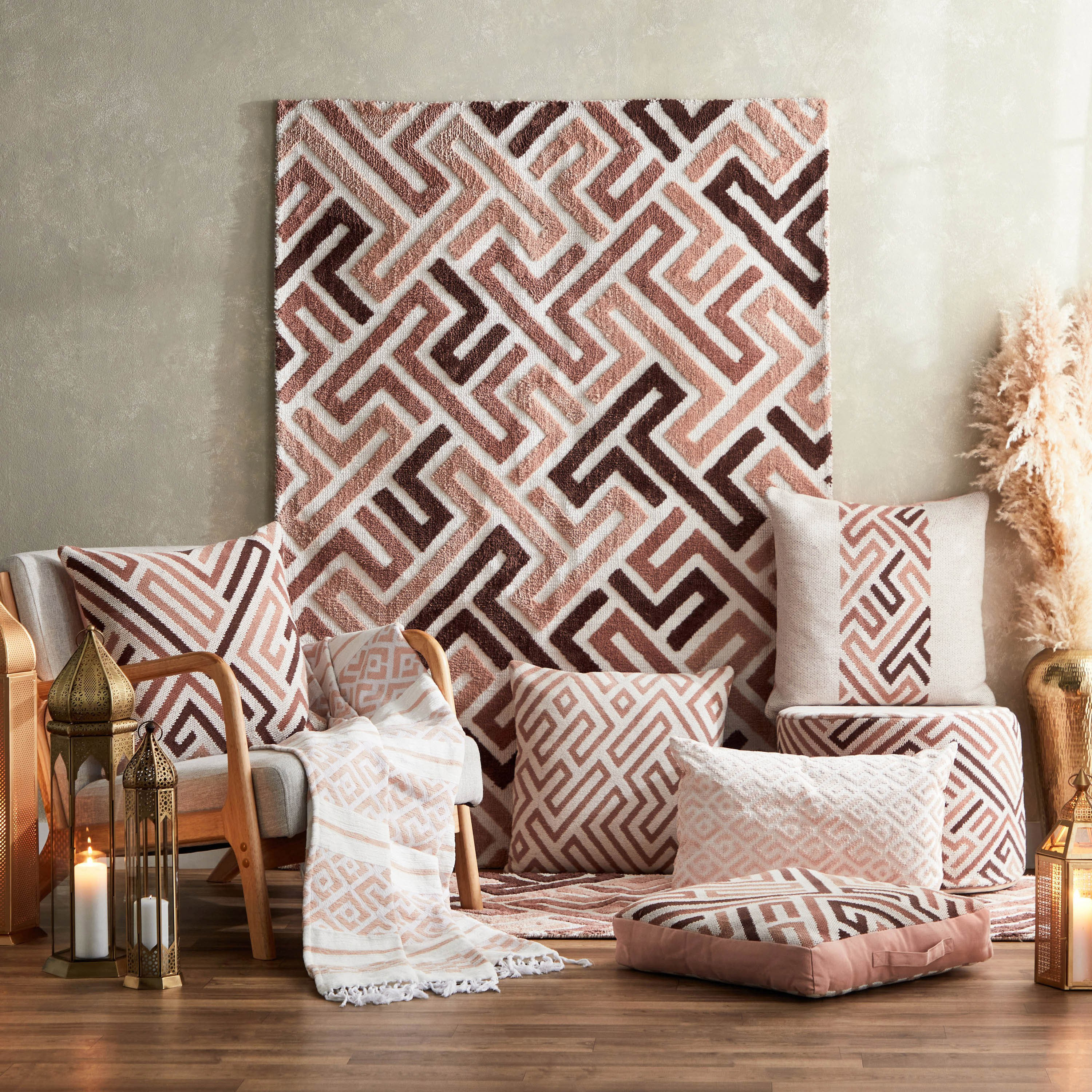 Meknes Cotton Jacquard Cushion - 50x50 cm-hbxlivingroom-furnishings-cushionsandcovers-filledcushions-image-5