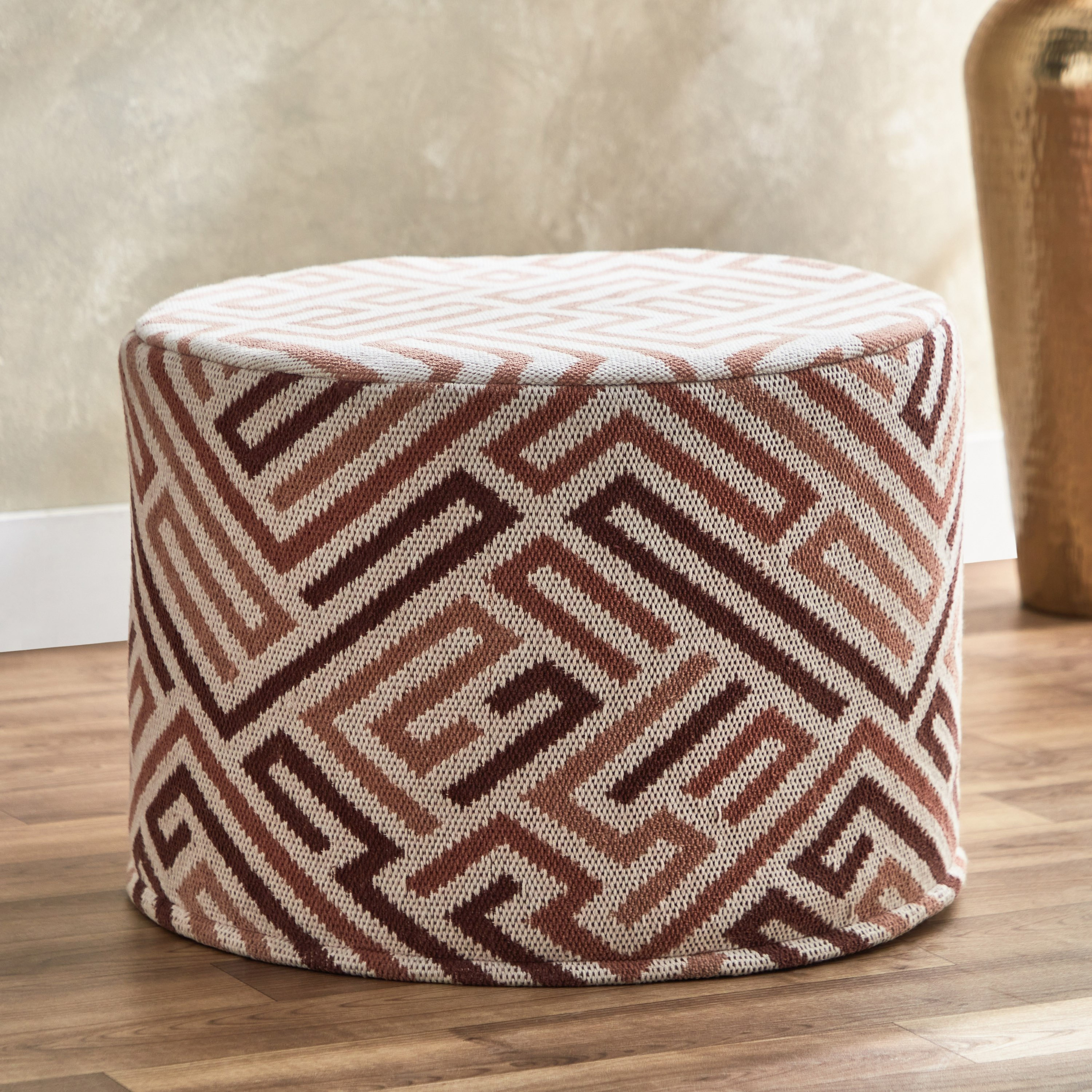Meknes Cotton Jacquard Pouf - 50x50x35 cm-hbxfurniture-kidsroom-kidsbeanbags-image-1