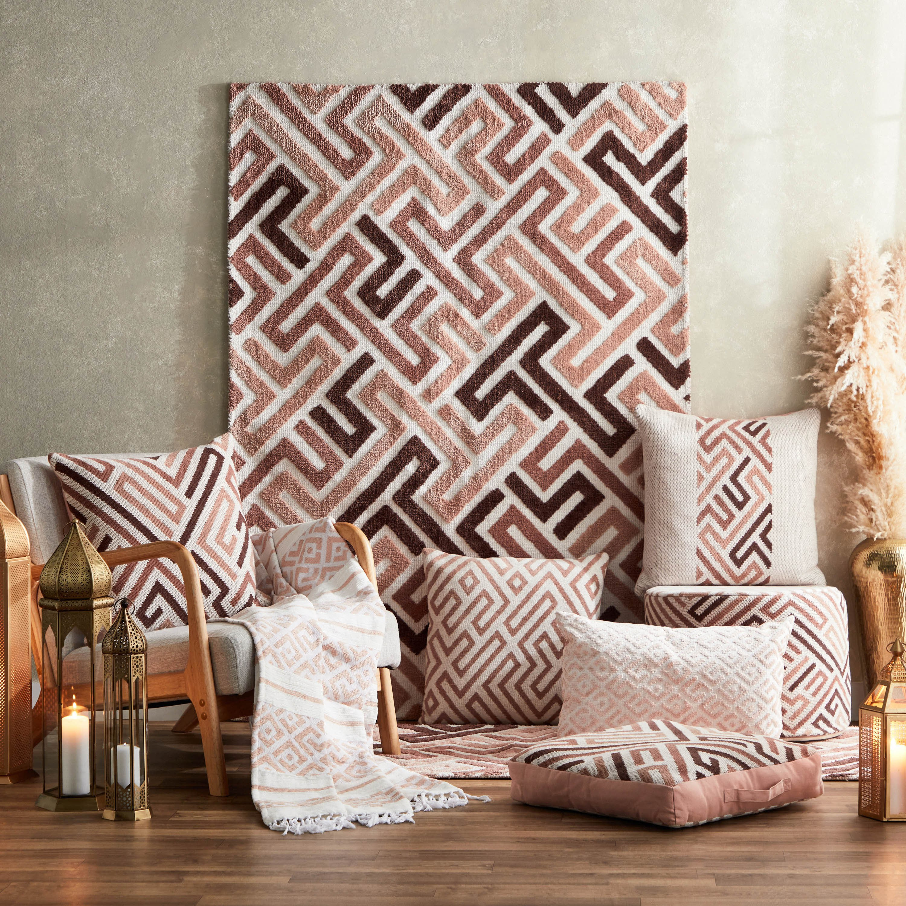 Meknes Cotton Jacquard Pouf - 50x50x35 cm-hbxfurniture-kidsroom-kidsbeanbags-image-5