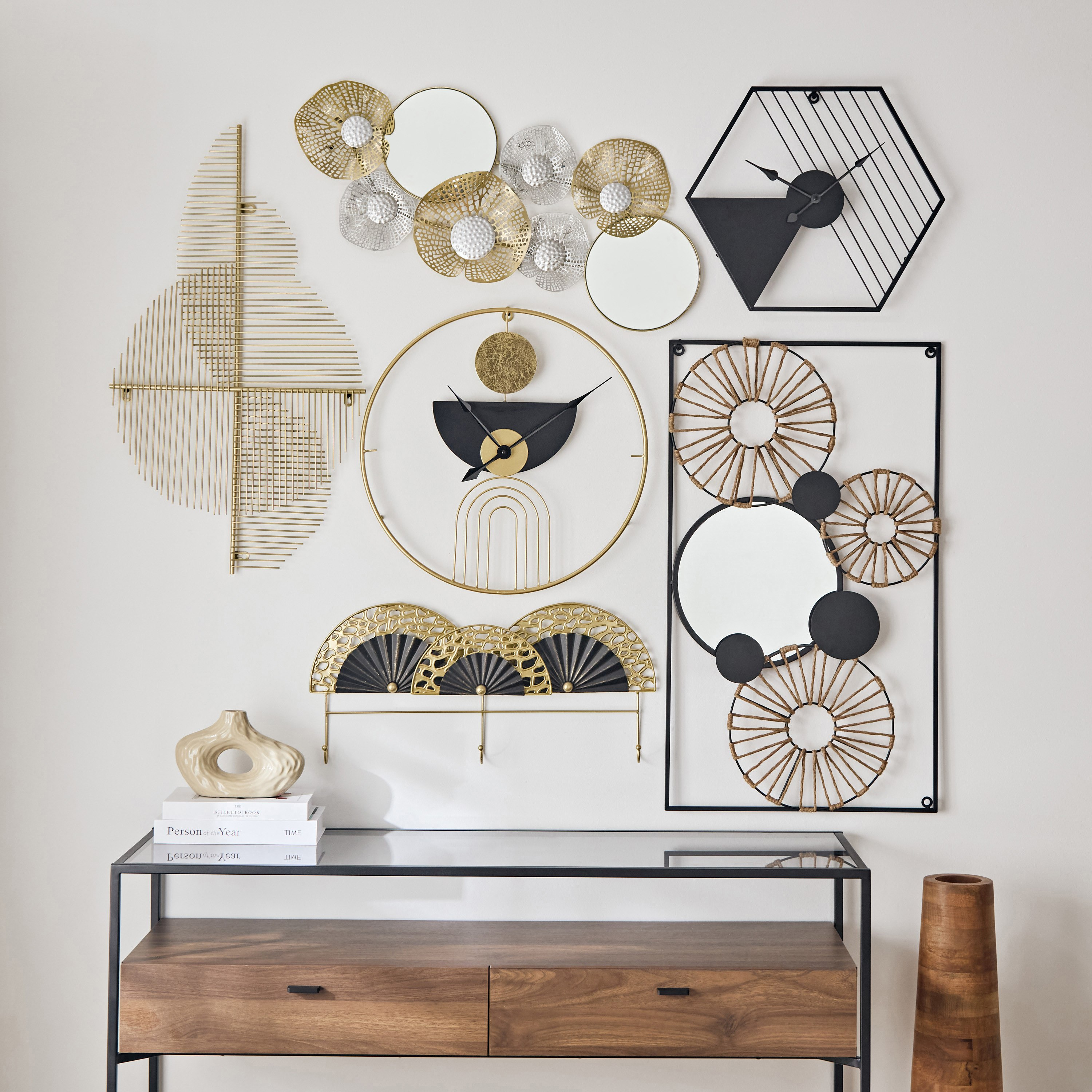 زينة حائط معدنية بخطافات من سونيت - 61x28x5 سم-hbxlivingroom-walldecor-wallart-image-4