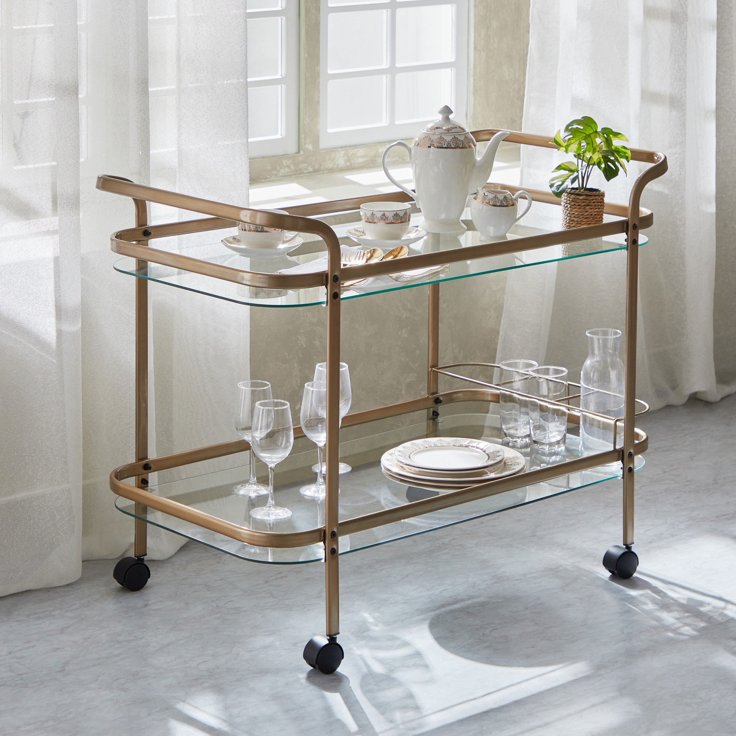 Pearl 2-Tier Large Serving Trolley