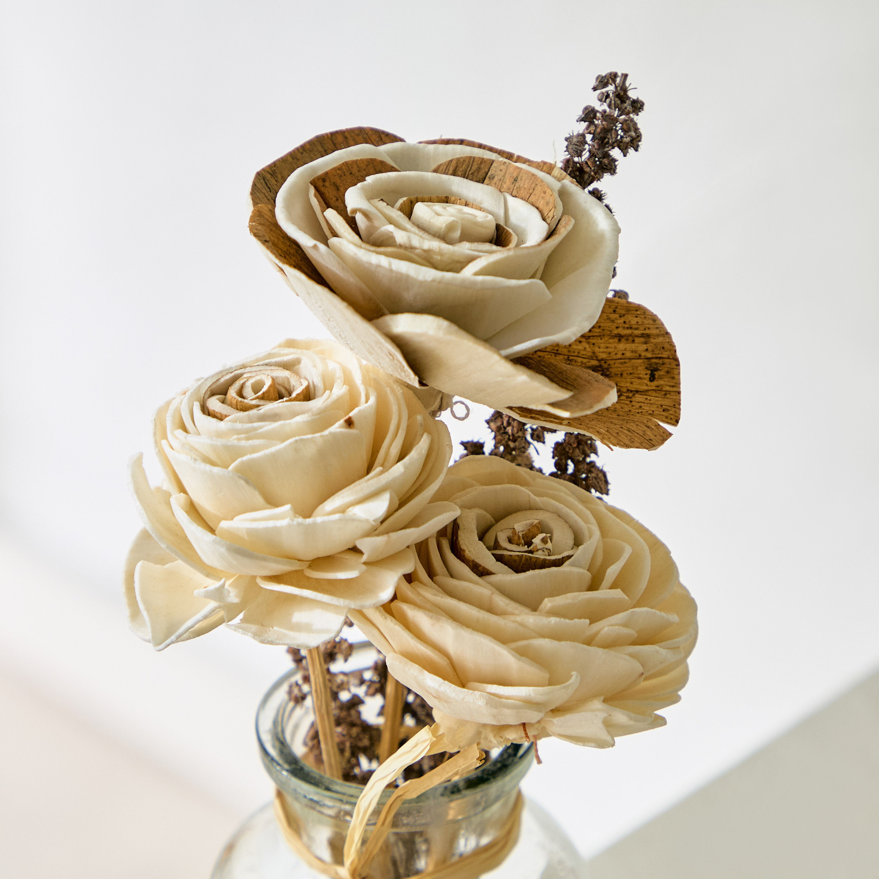 Medley Floral Decorative Jar with Glass and Jute - 13 cm-hbxdecorandfurnishings-homeaccessories-artificialflowersandplants-image-2