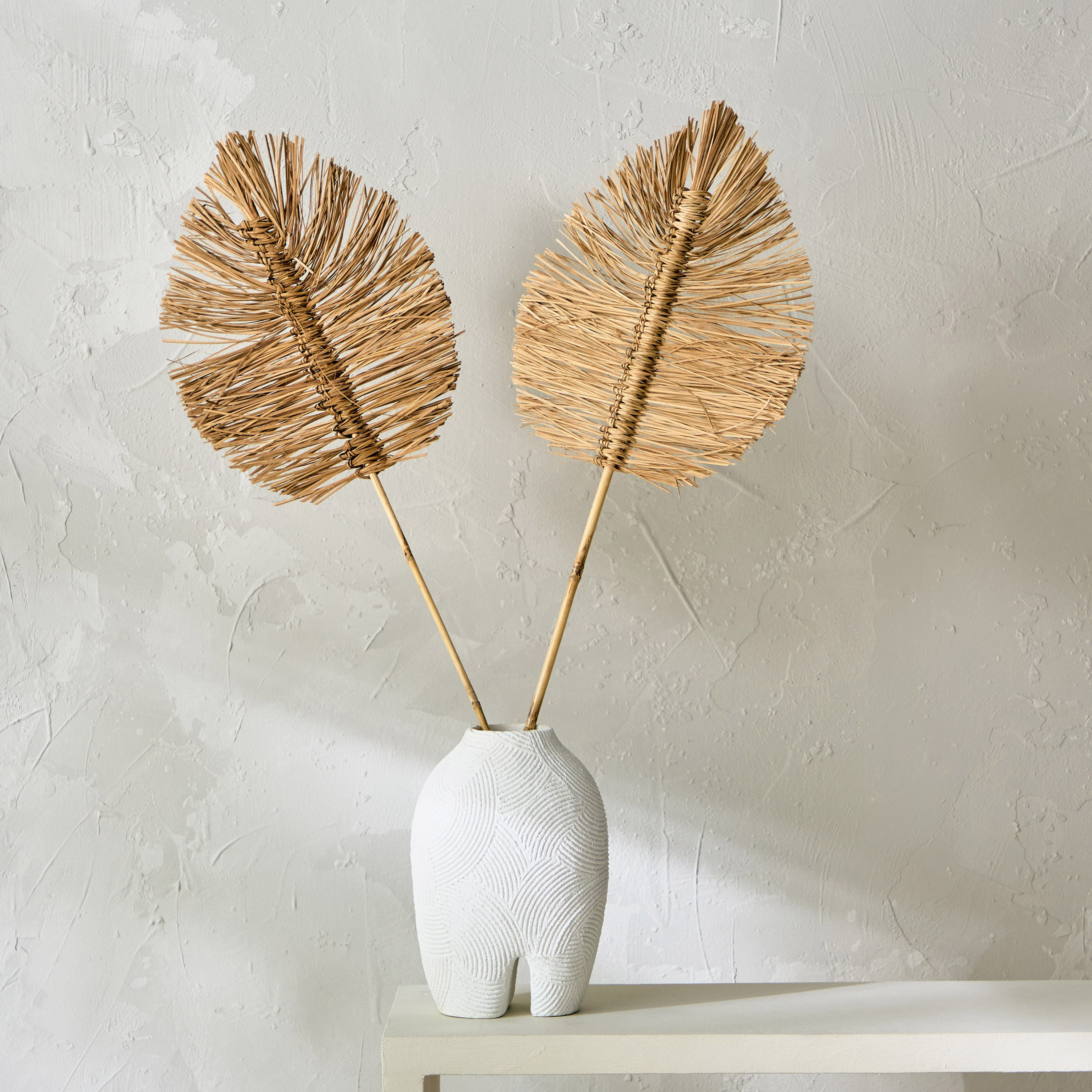 طقم أوراق شجر بوهو مصنوعة يدويًا من قطعتين من ميدلي - 30x40x75 سم-hbxdecorandfurnishings-homeaccessories-artificialflowersandplants-image-1