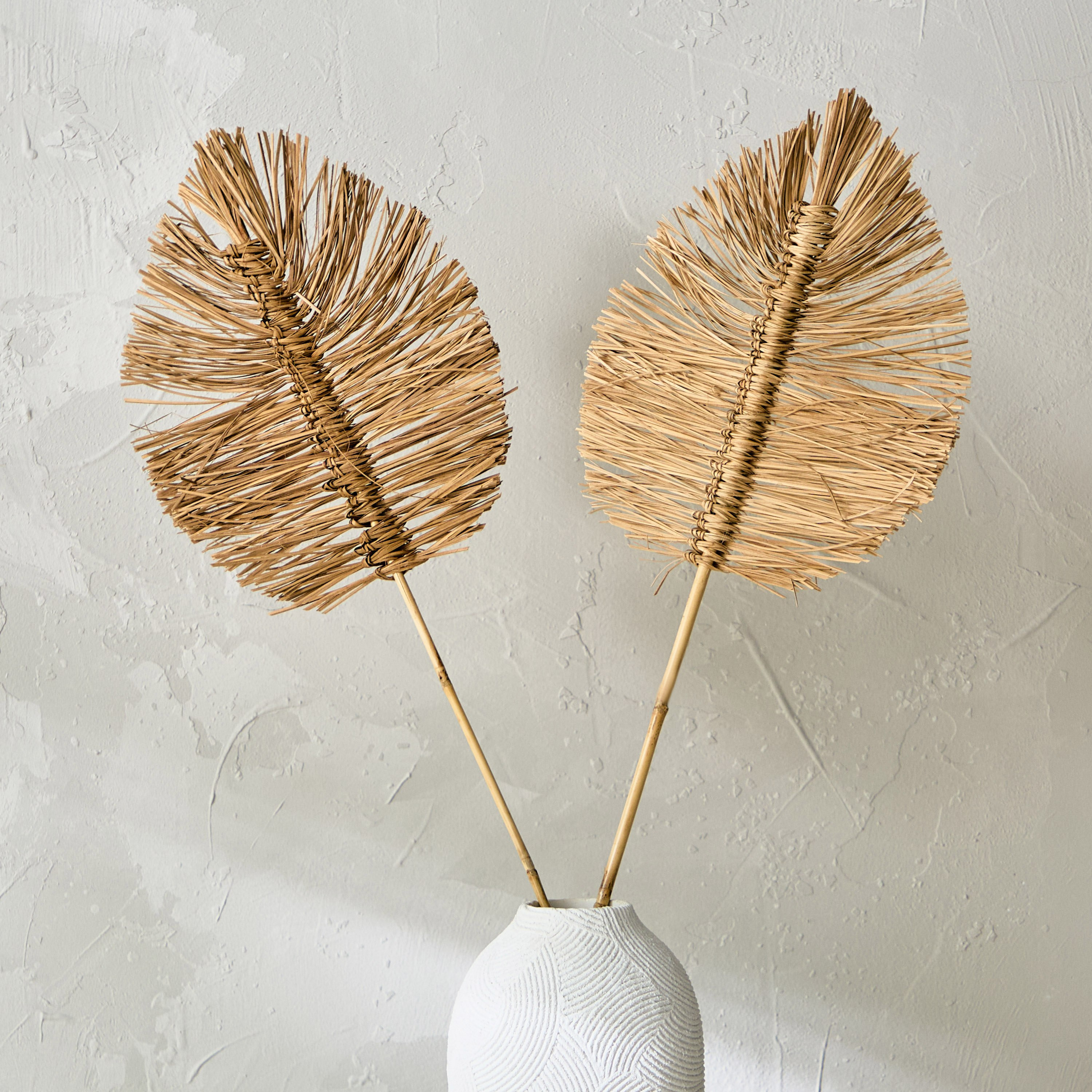 طقم أوراق شجر بوهو مصنوعة يدويًا من قطعتين من ميدلي - 30x40x75 سم-hbxdecorandfurnishings-homeaccessories-artificialflowersandplants-image-2