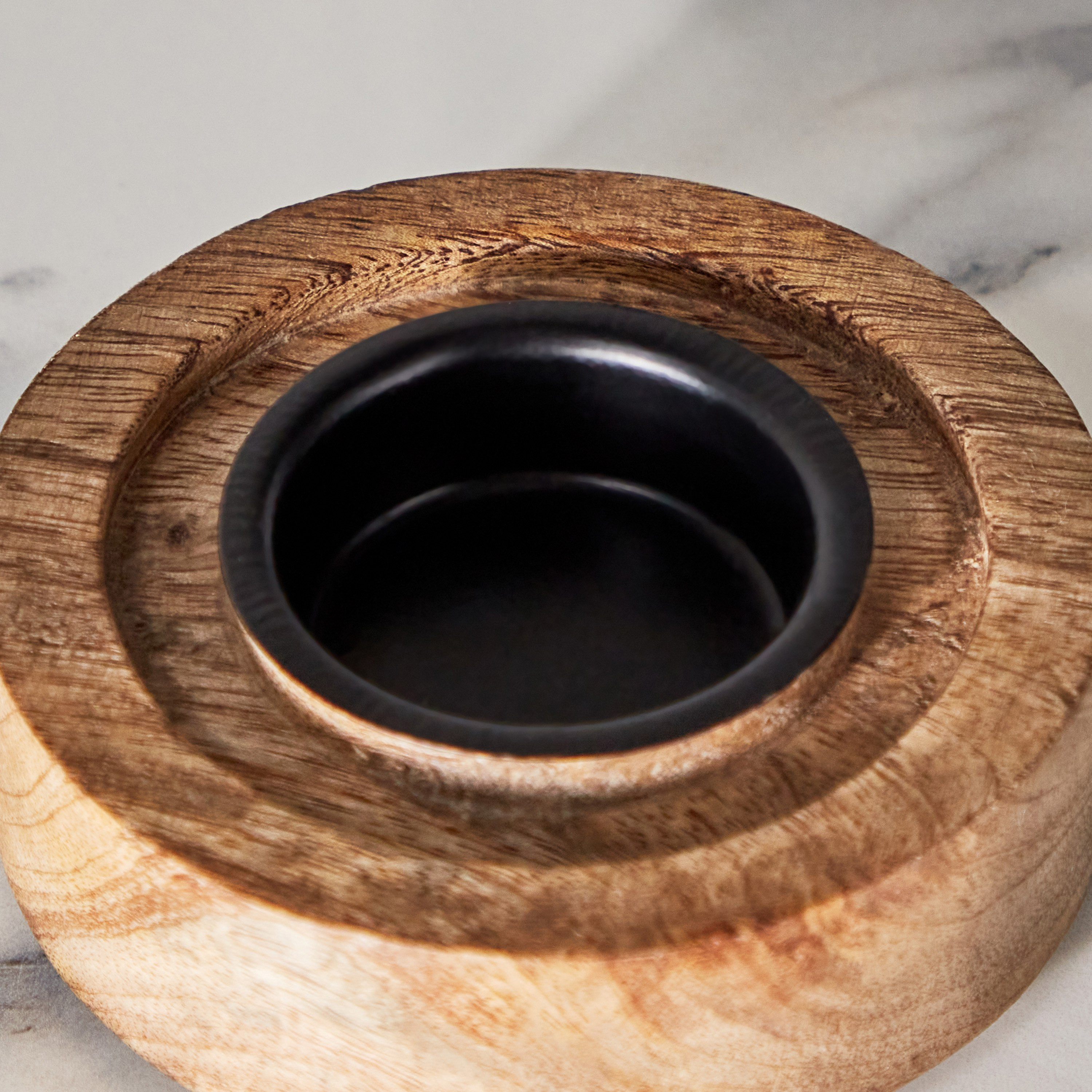 Splendid Wooden Painted Tealight Candleholder - 9x9x2 cm-hbxlivingroom-decorandaccessories-candleholders-image-3