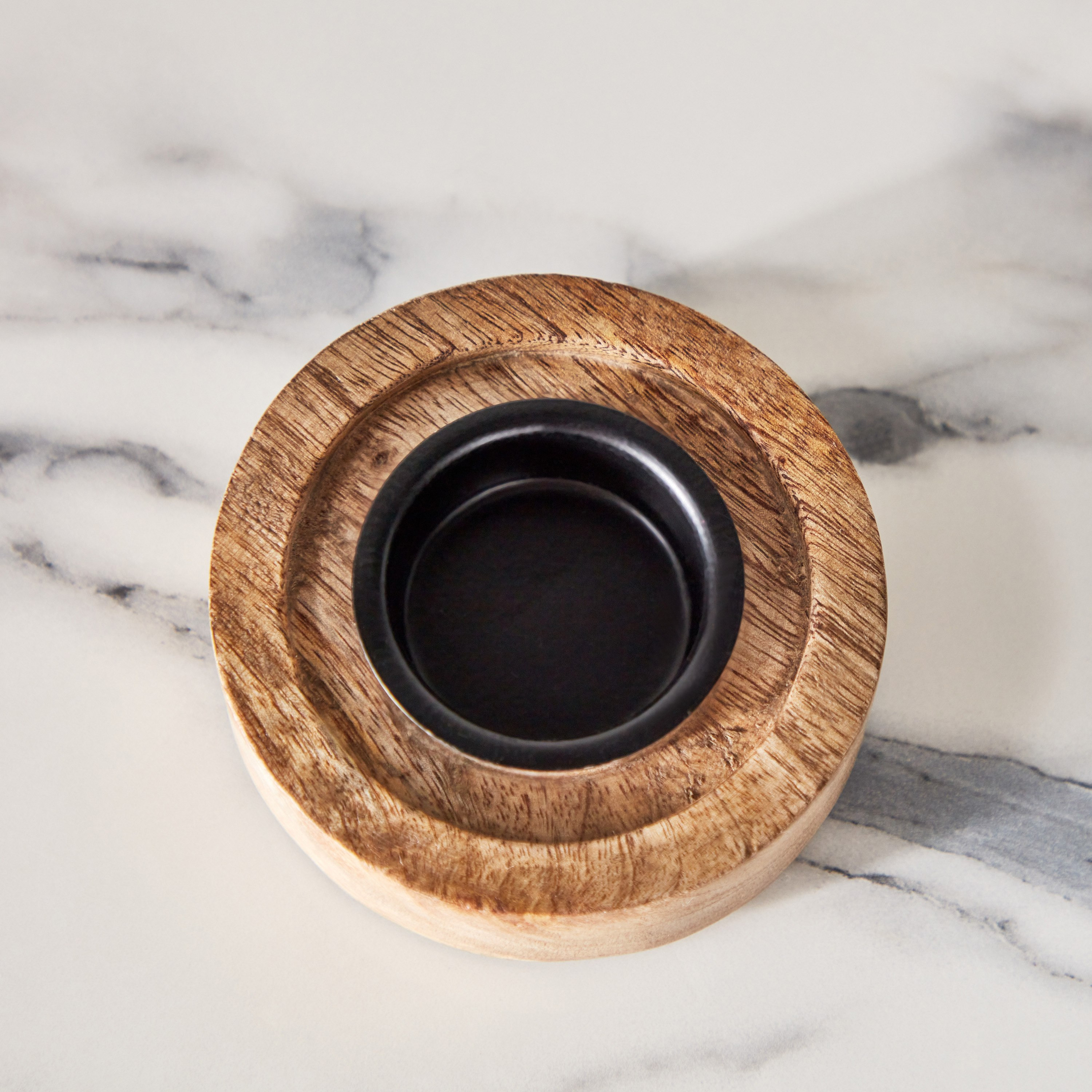 Splendid Wooden Painted Tealight Candleholder - 9x9x2 cm-hbxlivingroom-decorandaccessories-candleholders-image-4