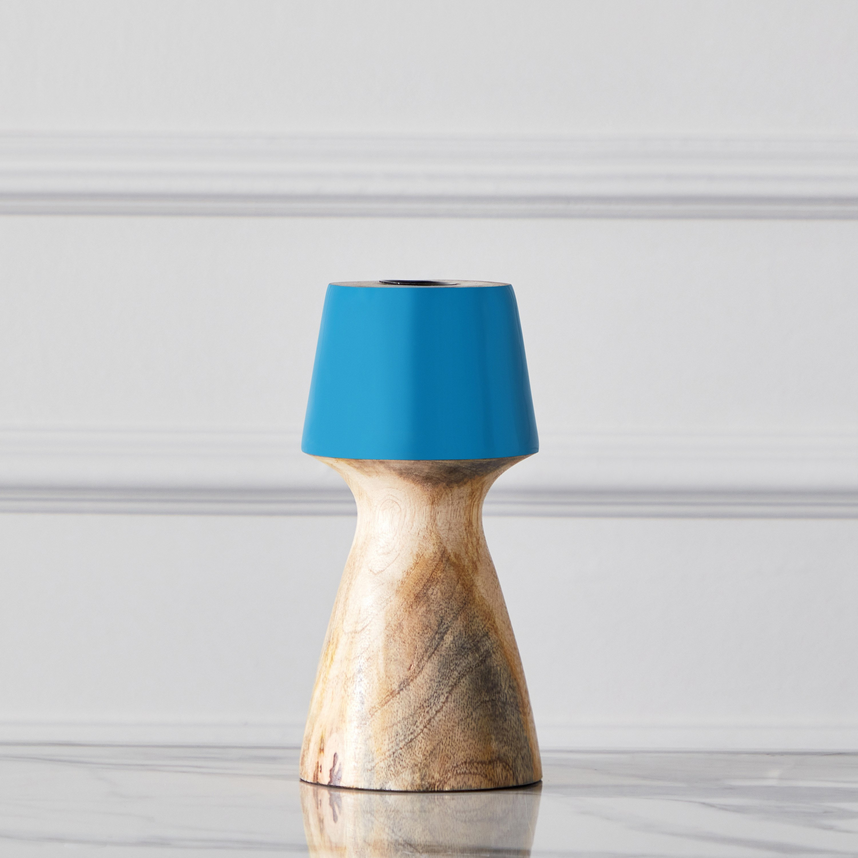 Splendid Wooden Painted Candleholder - 10x10x20 cm-hbxlivingroom-decorandaccessories-candleholders-image-2