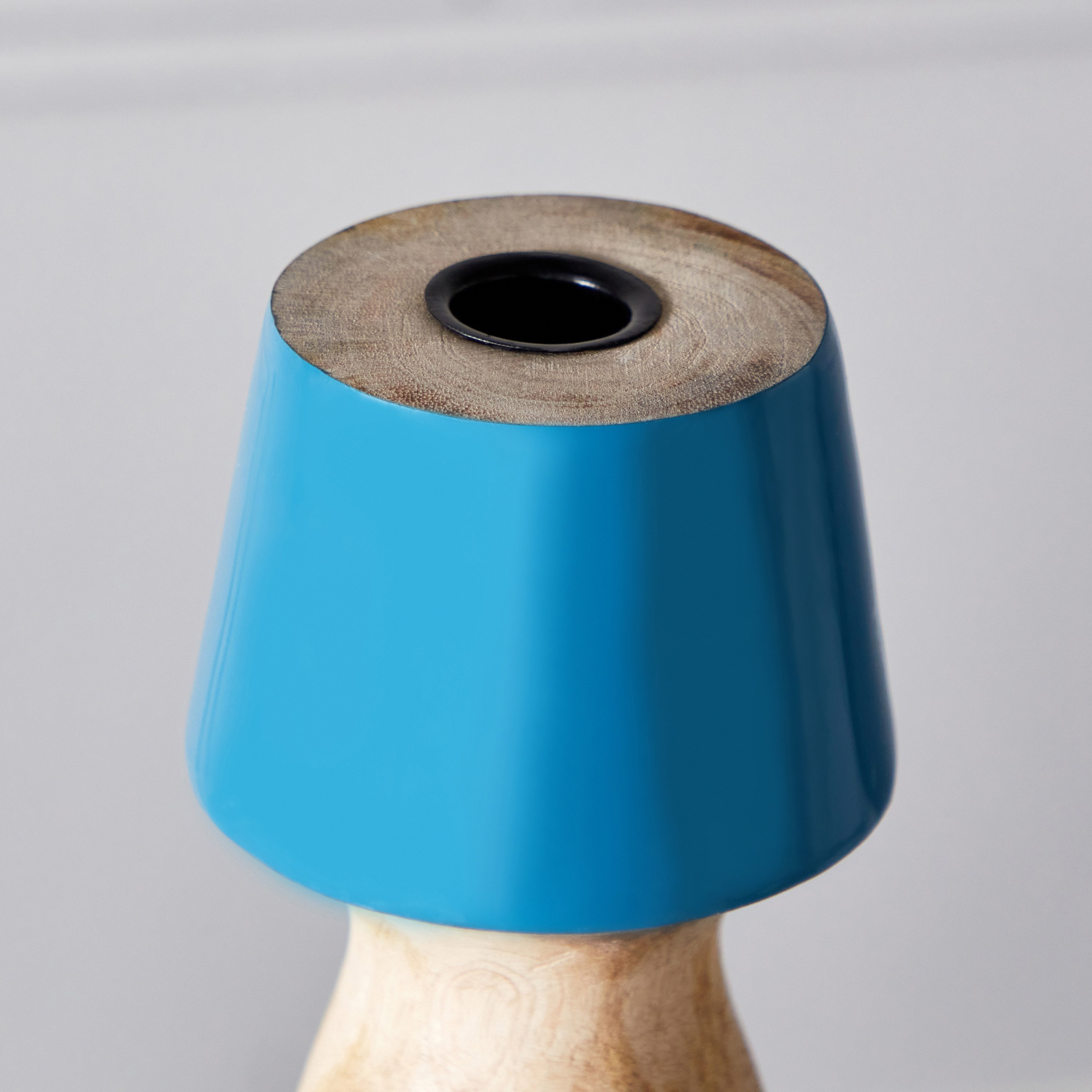 Splendid Wooden Painted Candleholder - 10x10x20 cm-hbxlivingroom-decorandaccessories-candleholders-image-3