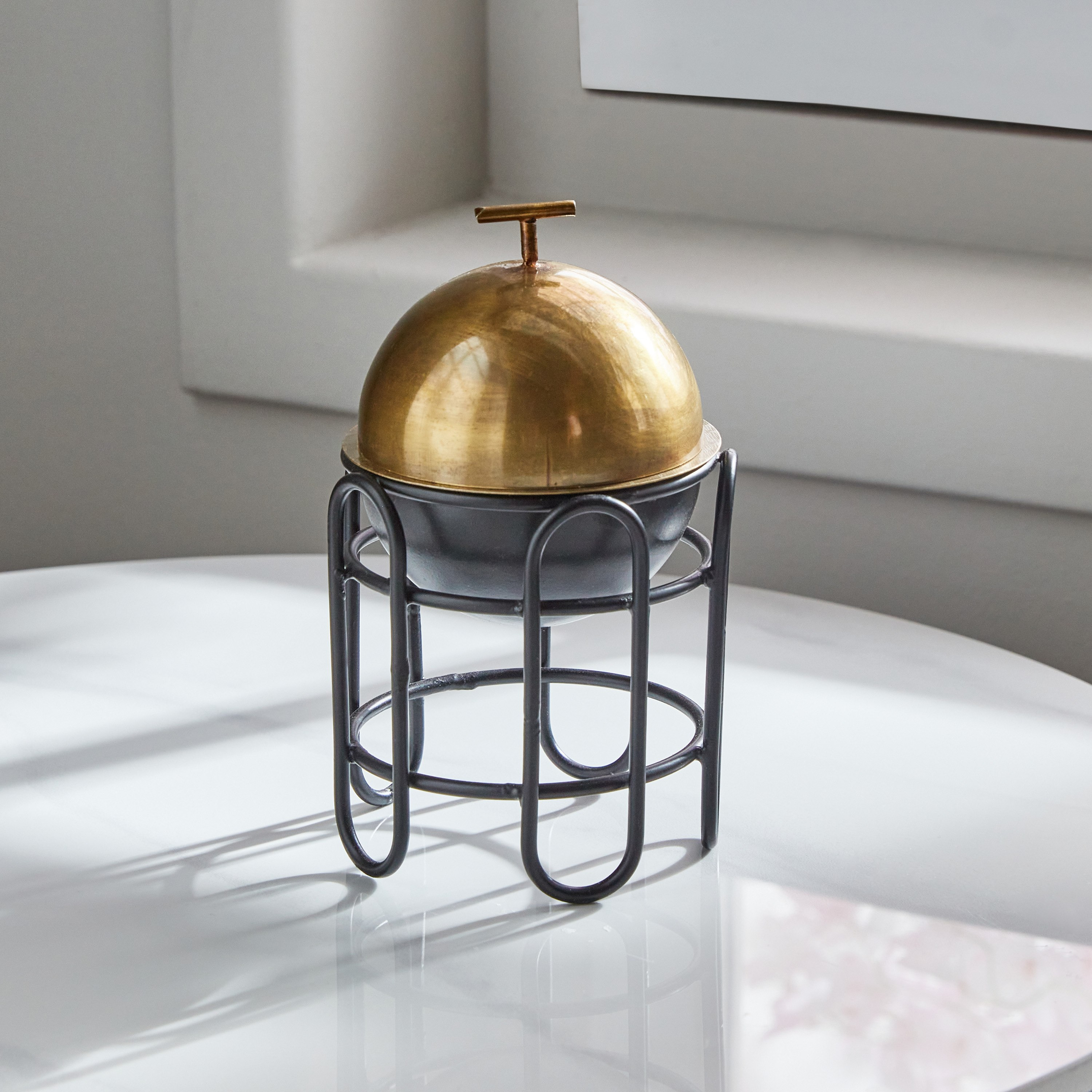 Splendid Metal Incense Burner with Stand - 10x10x17 cm-hbxhomeware-hbxdecorandfurnishings-image-1
