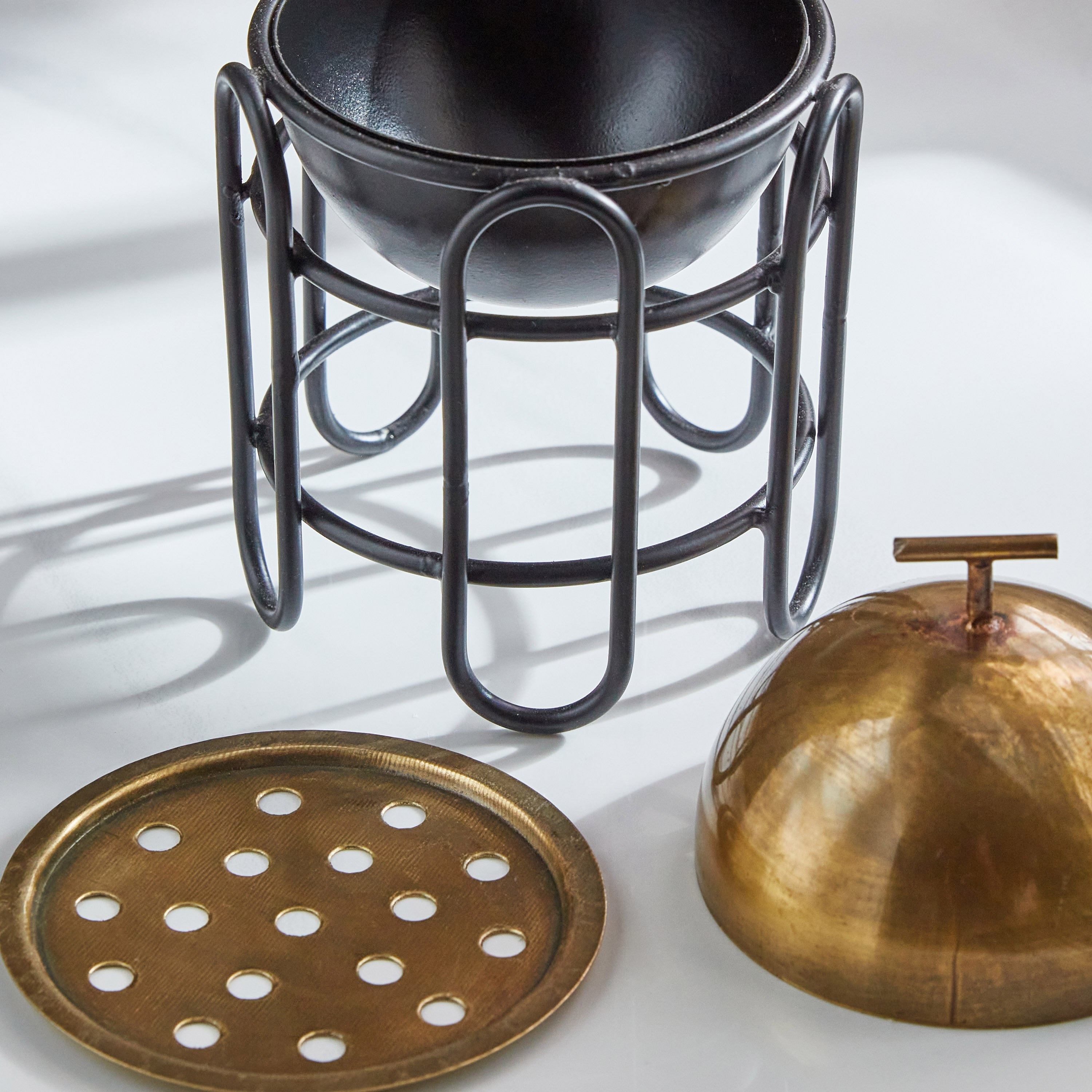 Splendid Metal Incense Burner with Stand - 10x10x17 cm-hbxhomeware-hbxdecorandfurnishings-image-3