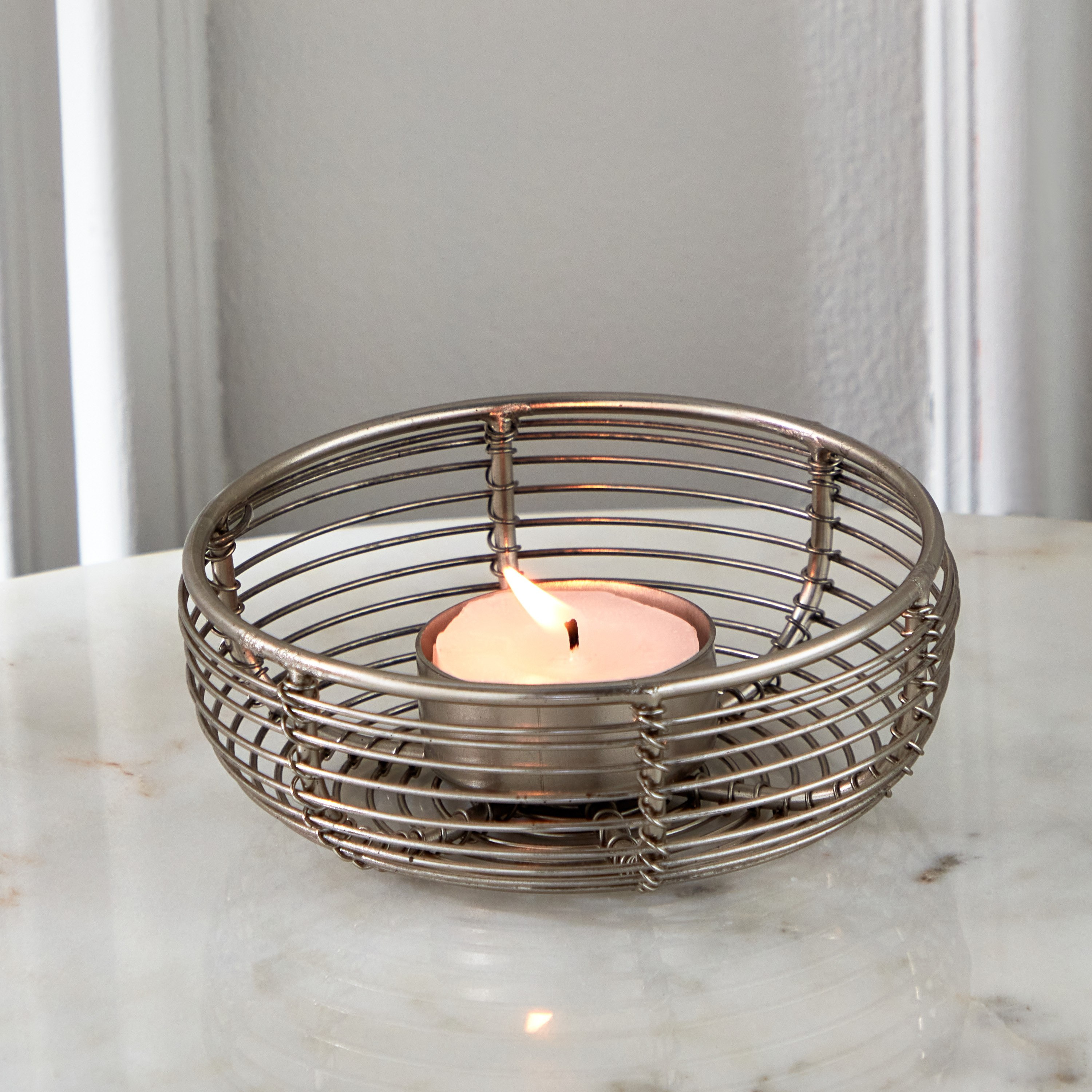 حامل شموع صغيرة بسلك معدن من سبلينديد - 11x11x14 سم-hbxlivingroom-decorandaccessories-candleholders-image-1