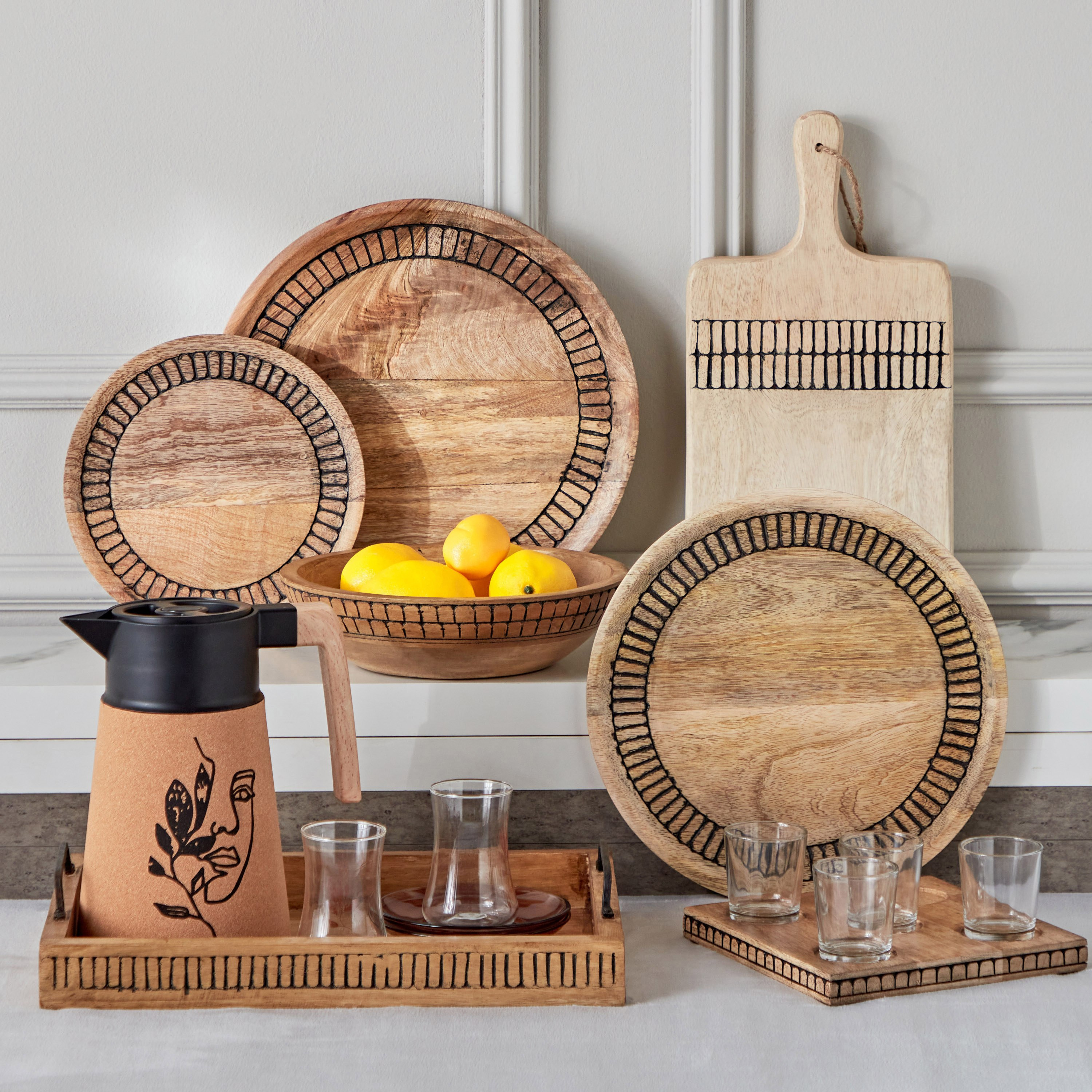 Earthy Vibe Wooden Plate - 28 cm-hbxdecorandfurnishings-tabletop-serveware-image-5