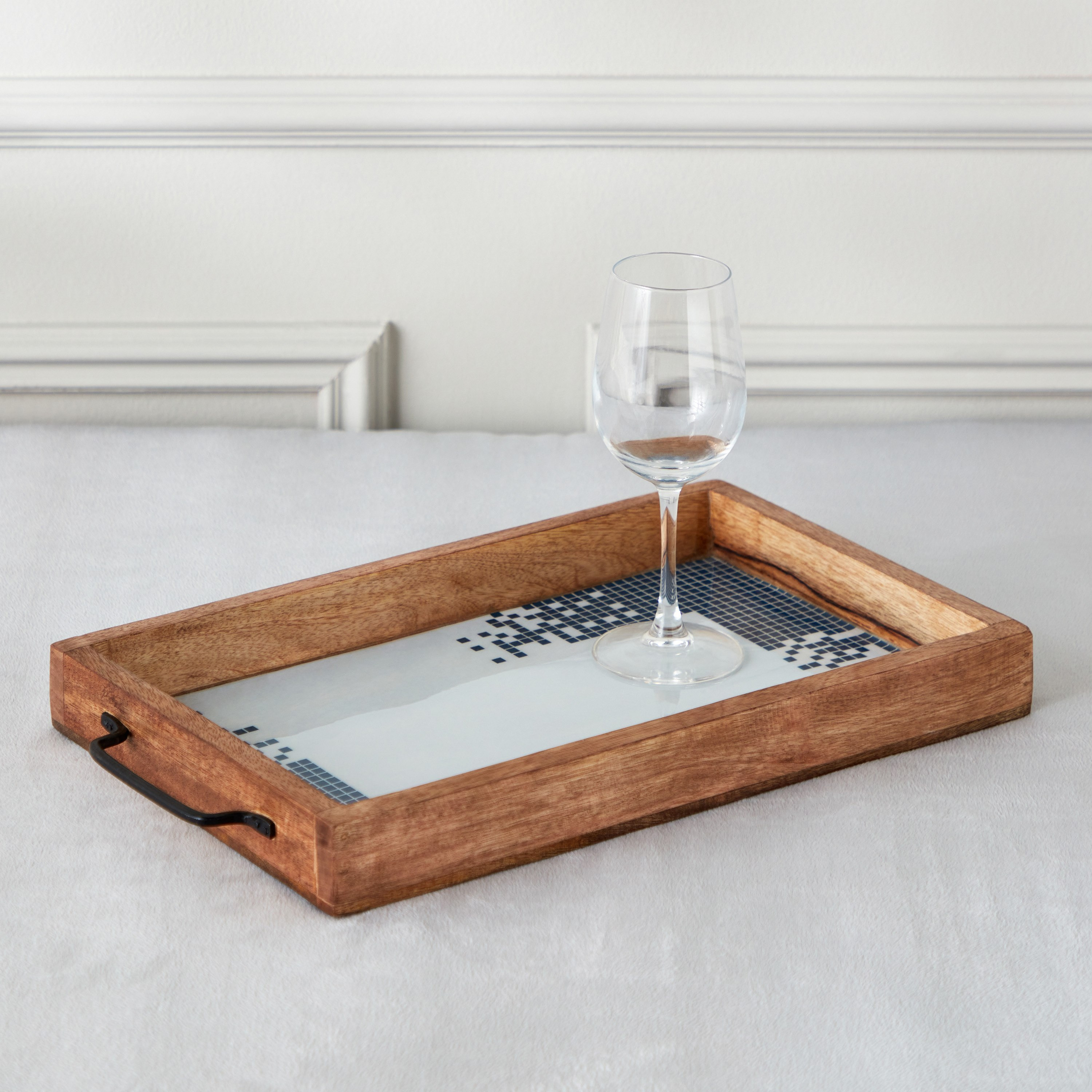 Artisan Wooden Tray - 40 cm-hbxdecorandfurnishings-tabletop-serveware-image-1