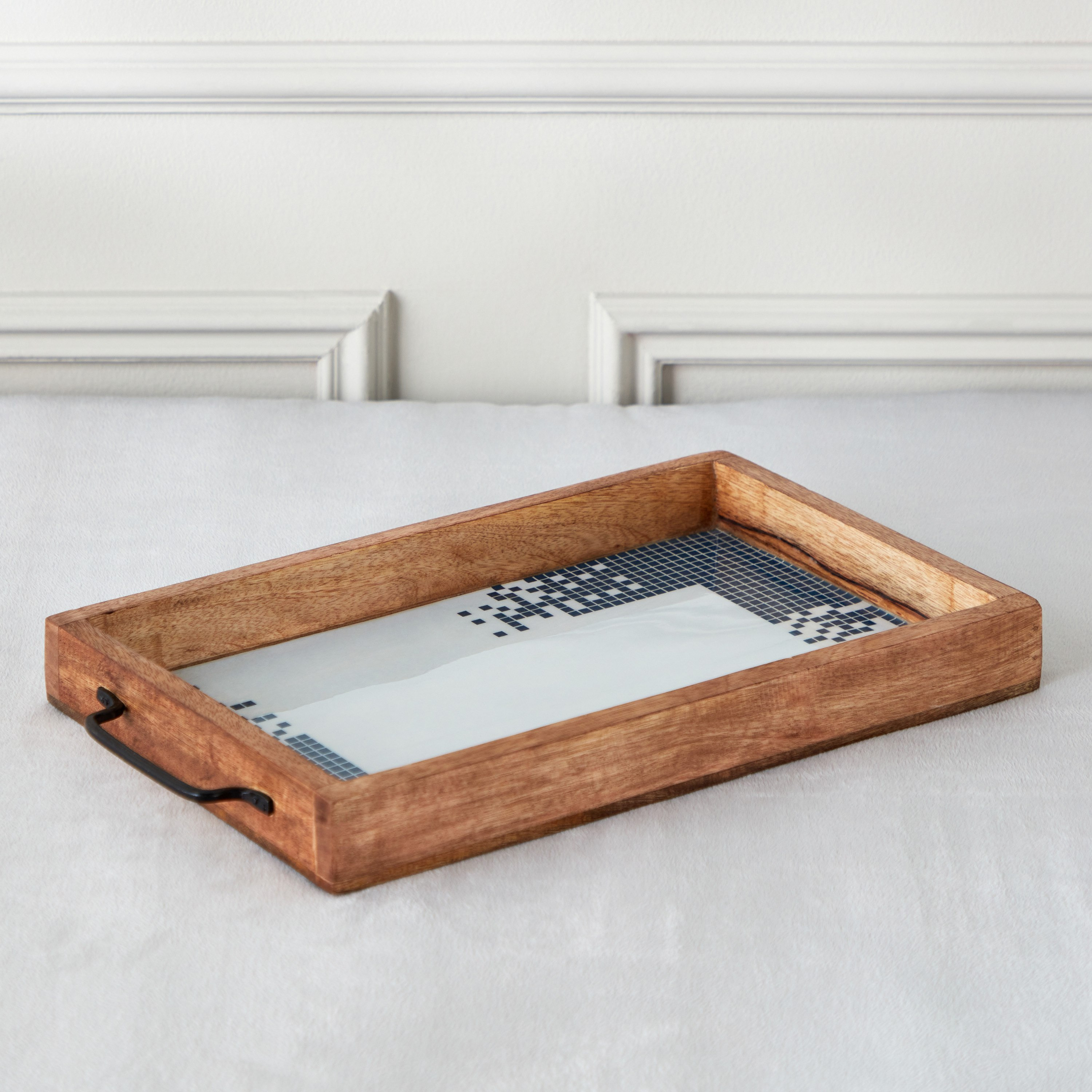 Artisan Wooden Tray - 40 cm-hbxdecorandfurnishings-tabletop-serveware-image-2